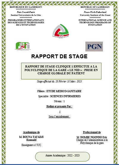 RAPPORT DE STAGE CLINIQUE 1 EFFECTUE A LA POLYCLINIQUE DE LA GARE « LE NID » : PRISE EN CHARGE GLOBALE DU PATIENT