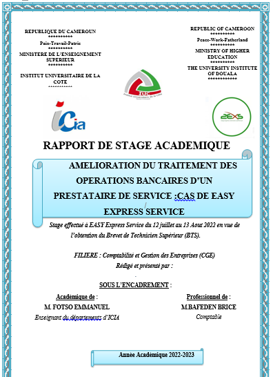 AMELIORATION DU TRAITEMENT DES OPERATIONS BANCAIRES D’UN PRESTATAIRE DE SERVICE :CAS DE EASY EXPRESS SERVICE