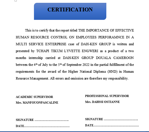 The importance of human resource control on employee’s performance case study of DAH-KEEEN Group