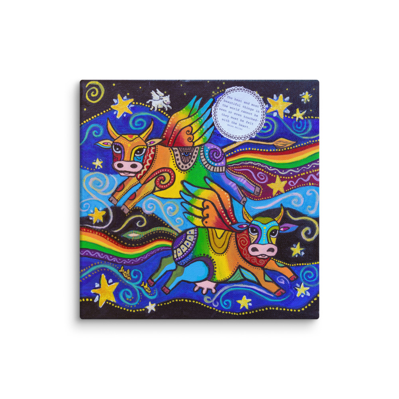 Rainbow Cows Canvas