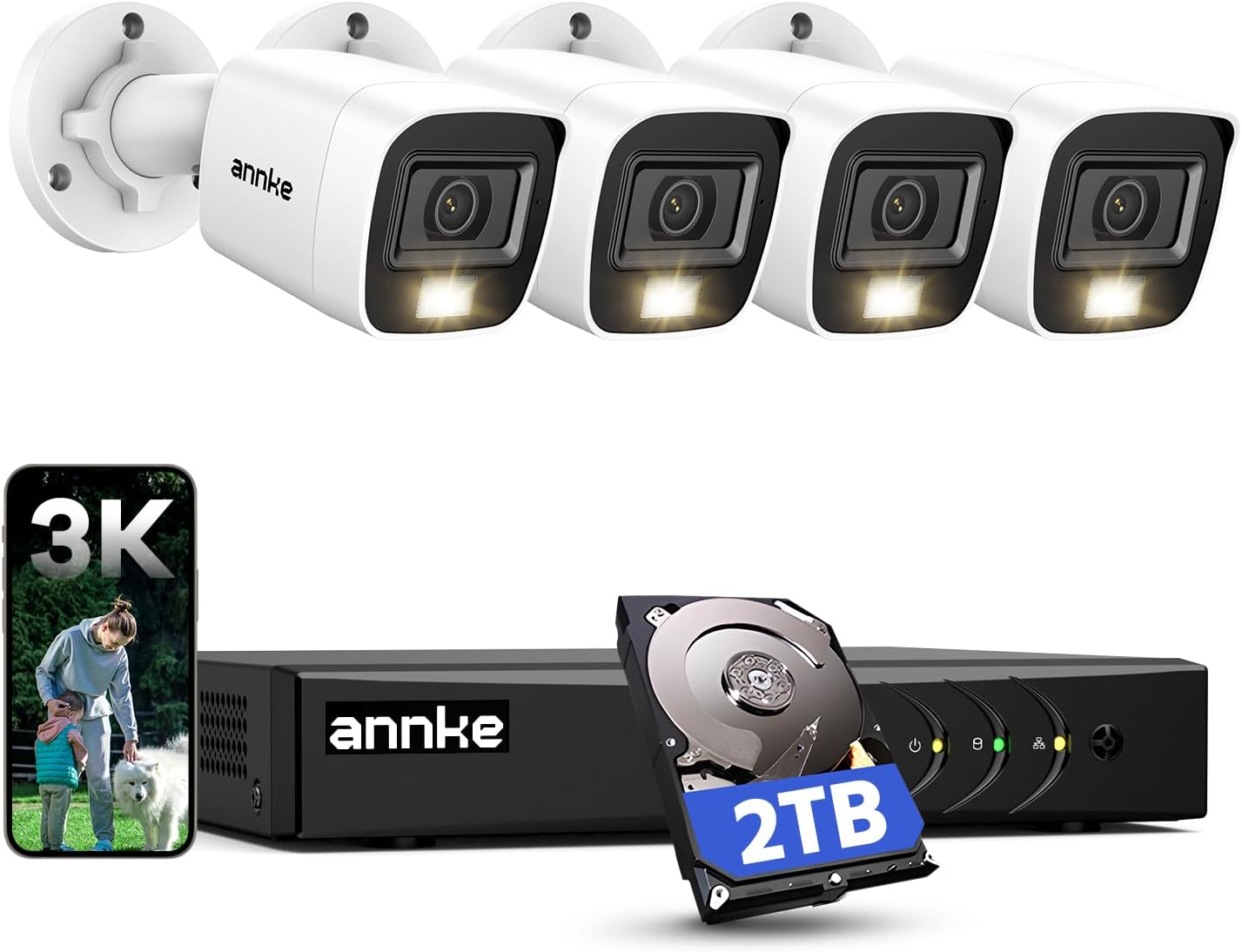 ANNKE Sistema de cámara de seguridad de 8 canales 3K con audio/micrófono