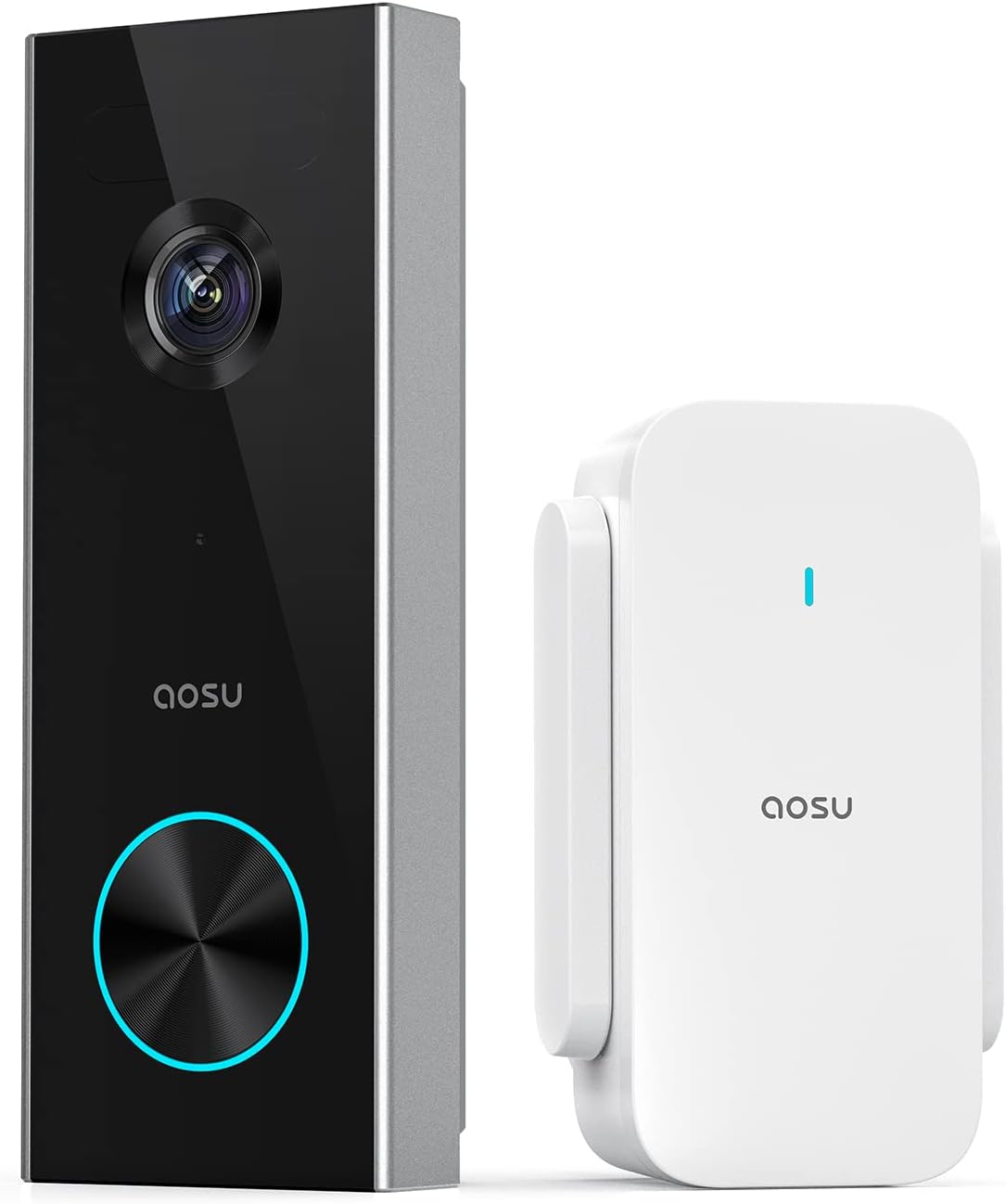 aosu Timbre de puerta inalámbrico, timbre de video alimentado por batería, resolución 2K,
