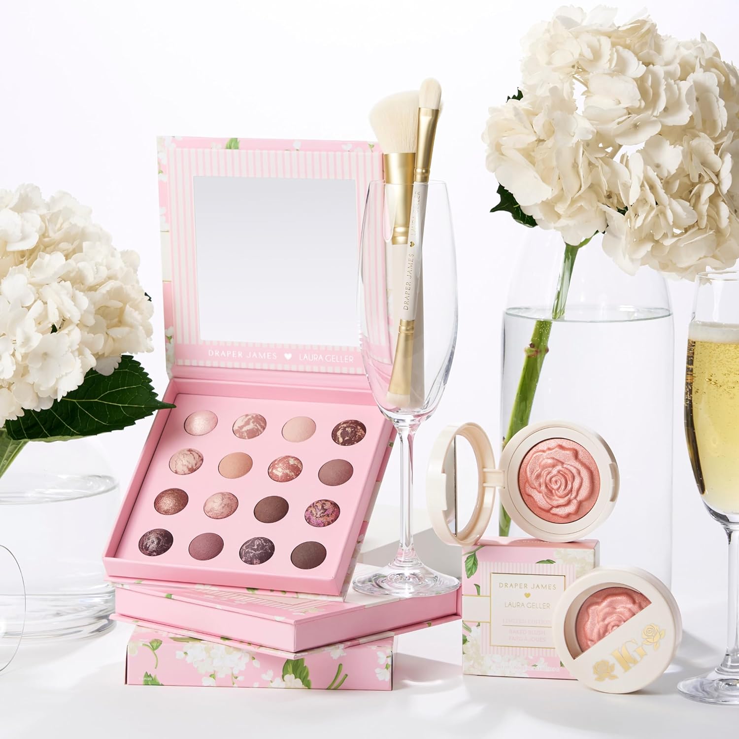 LAURA GELLER NEW YORK Marble-ous Eyes Eyeshadow Palette – 16 Multi-Finish Baked & Marbled Eyeshadows in Matte & Satin Finishes – Limited Edition Draper James Collaboration 