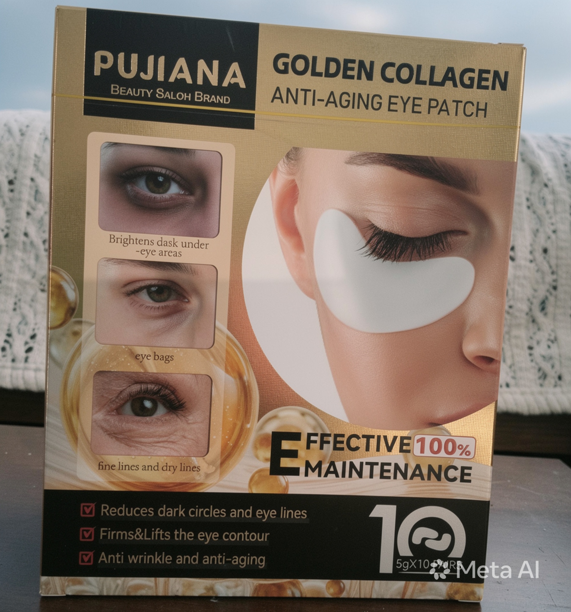 PuJiana Golden Collagen przeciwstarzeniowa przepaska na oczy