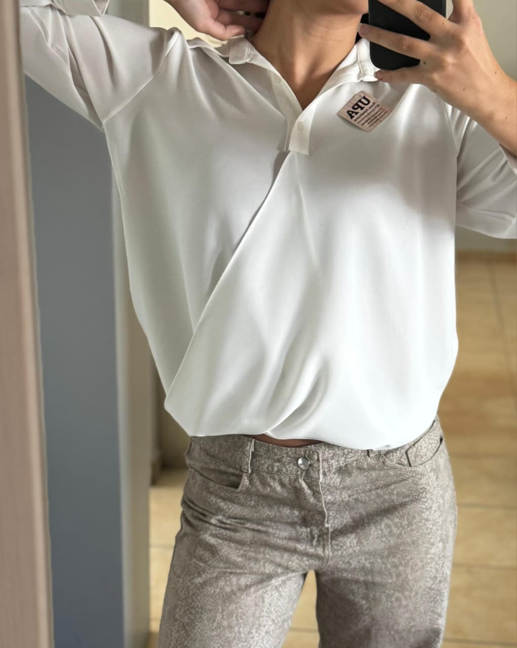 blusa de gasa de manga larga
