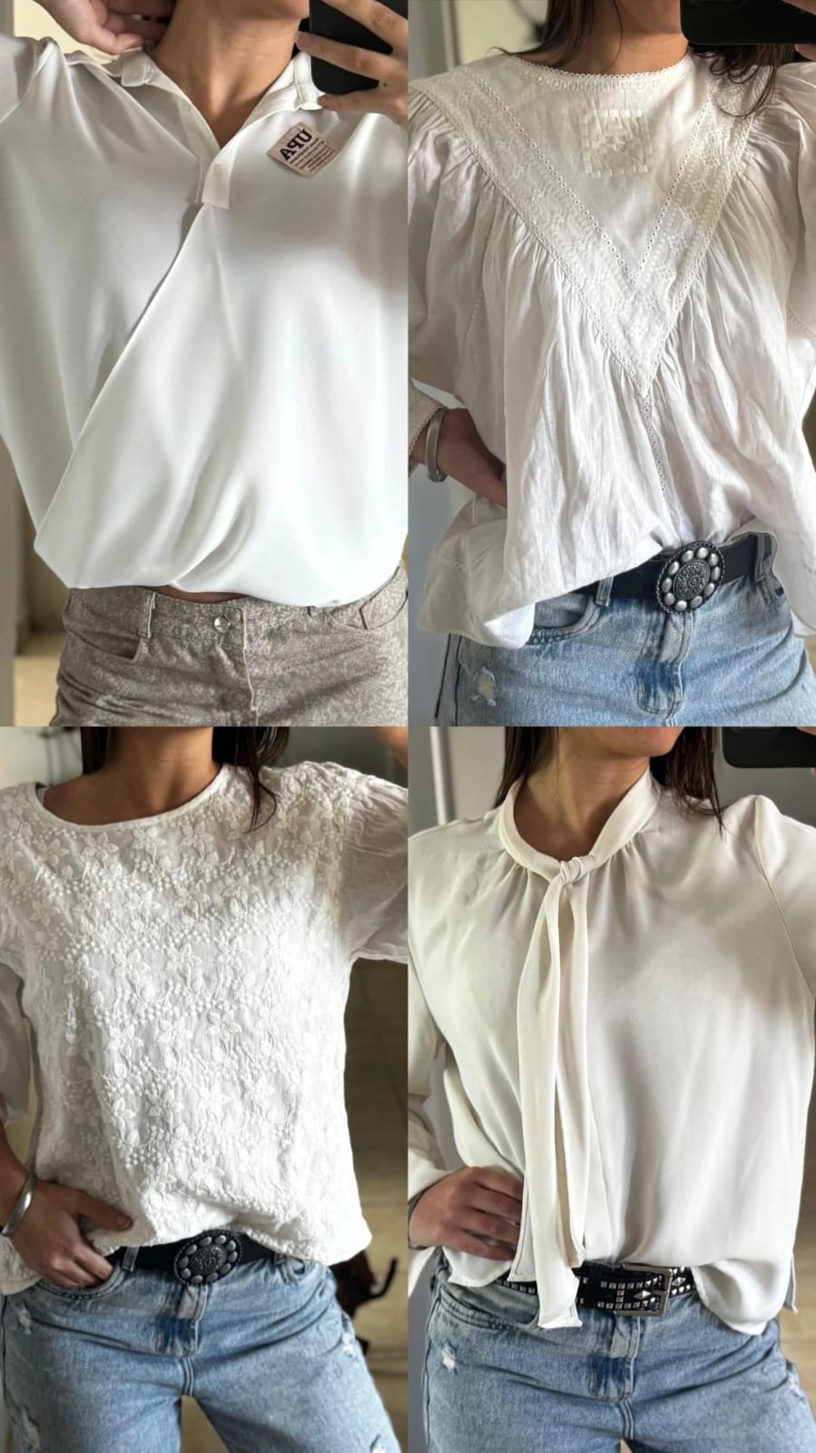 Blusa blanca con lazo