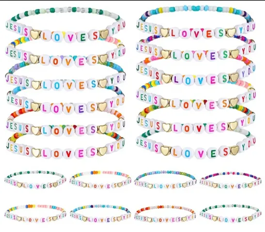 Faith & Love Message Stretch Bracelet