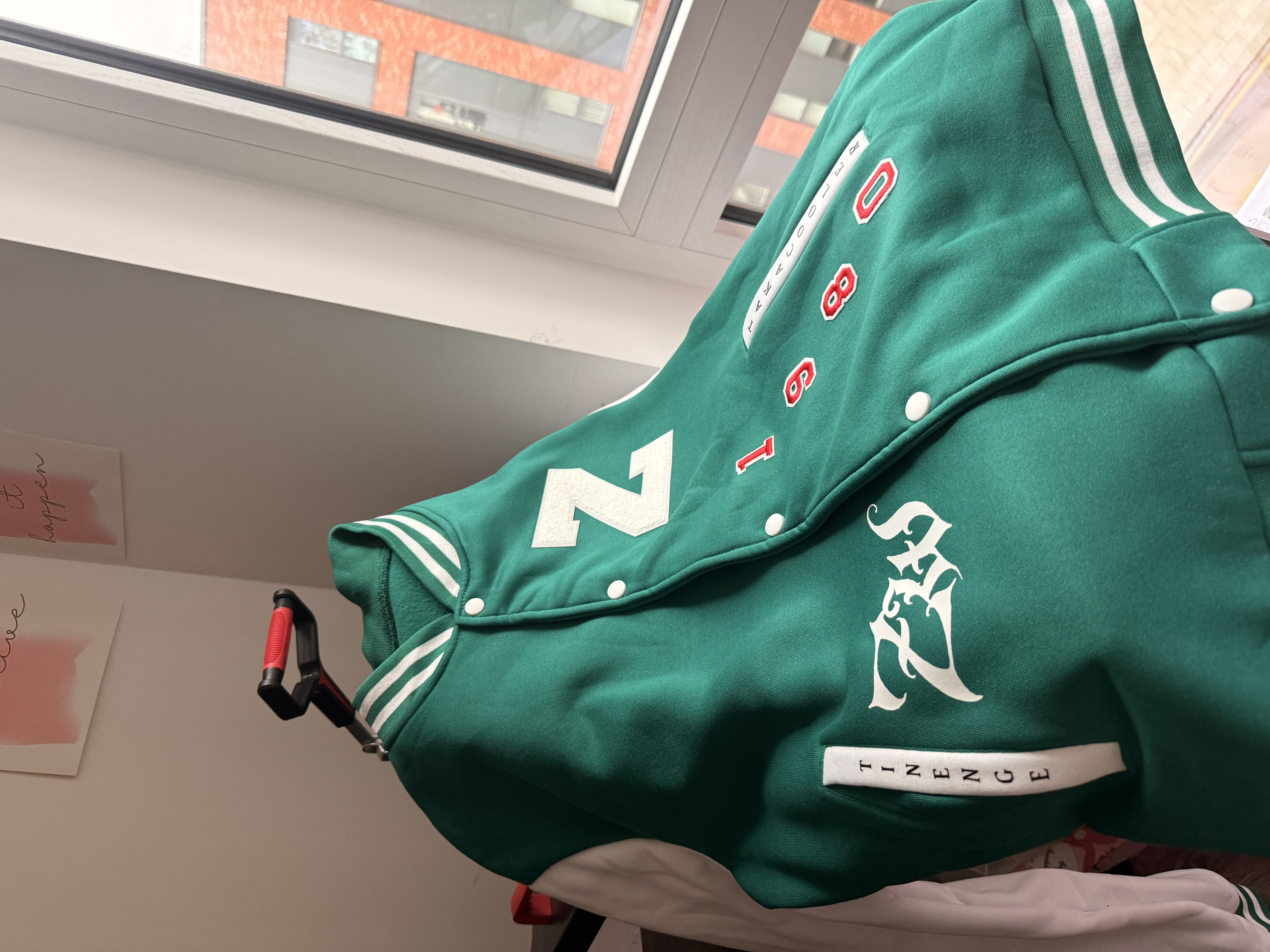 Green Varsity Jacket all things Zimbabwe collage jacket