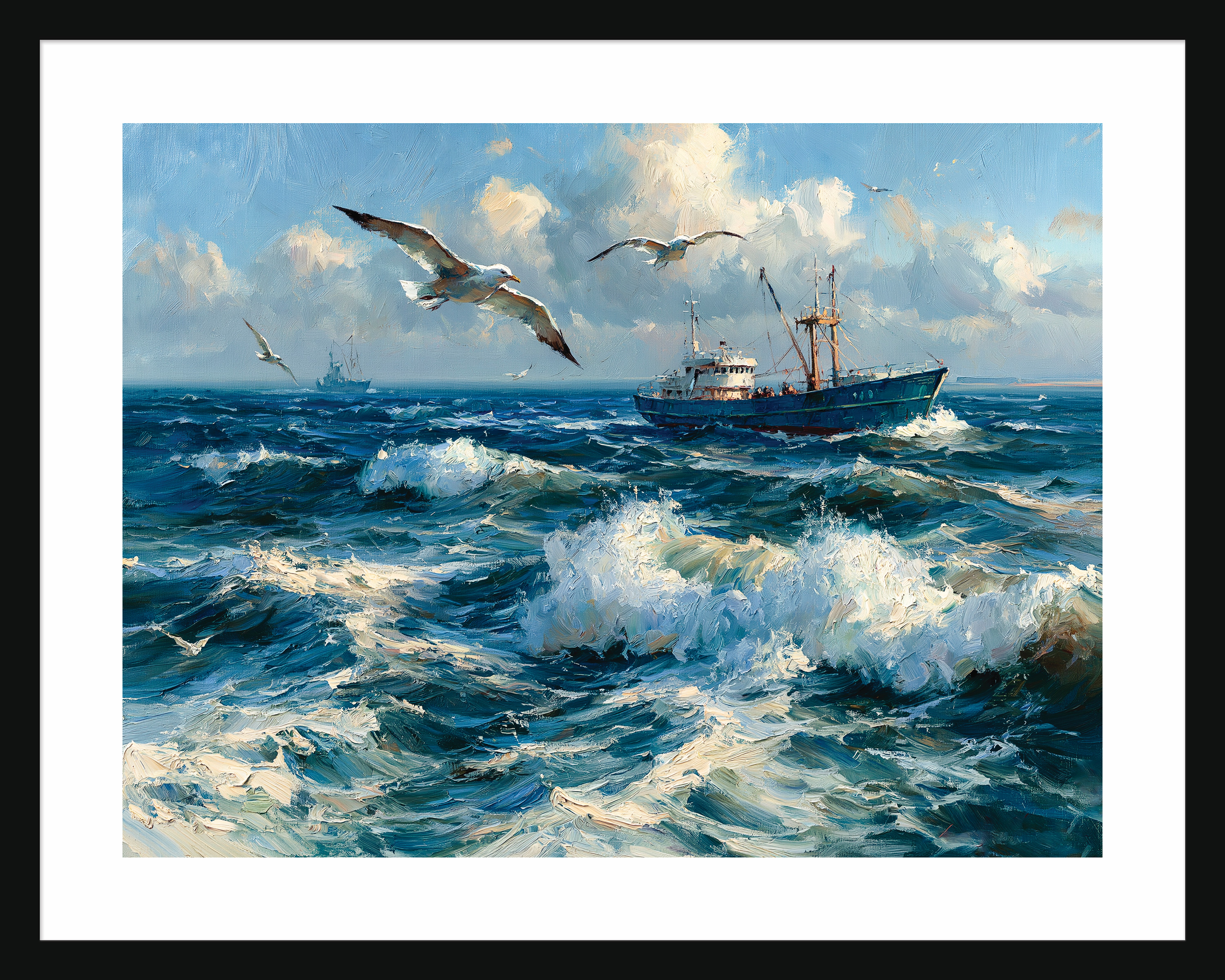 Fishing Trawler at Sea Art Print