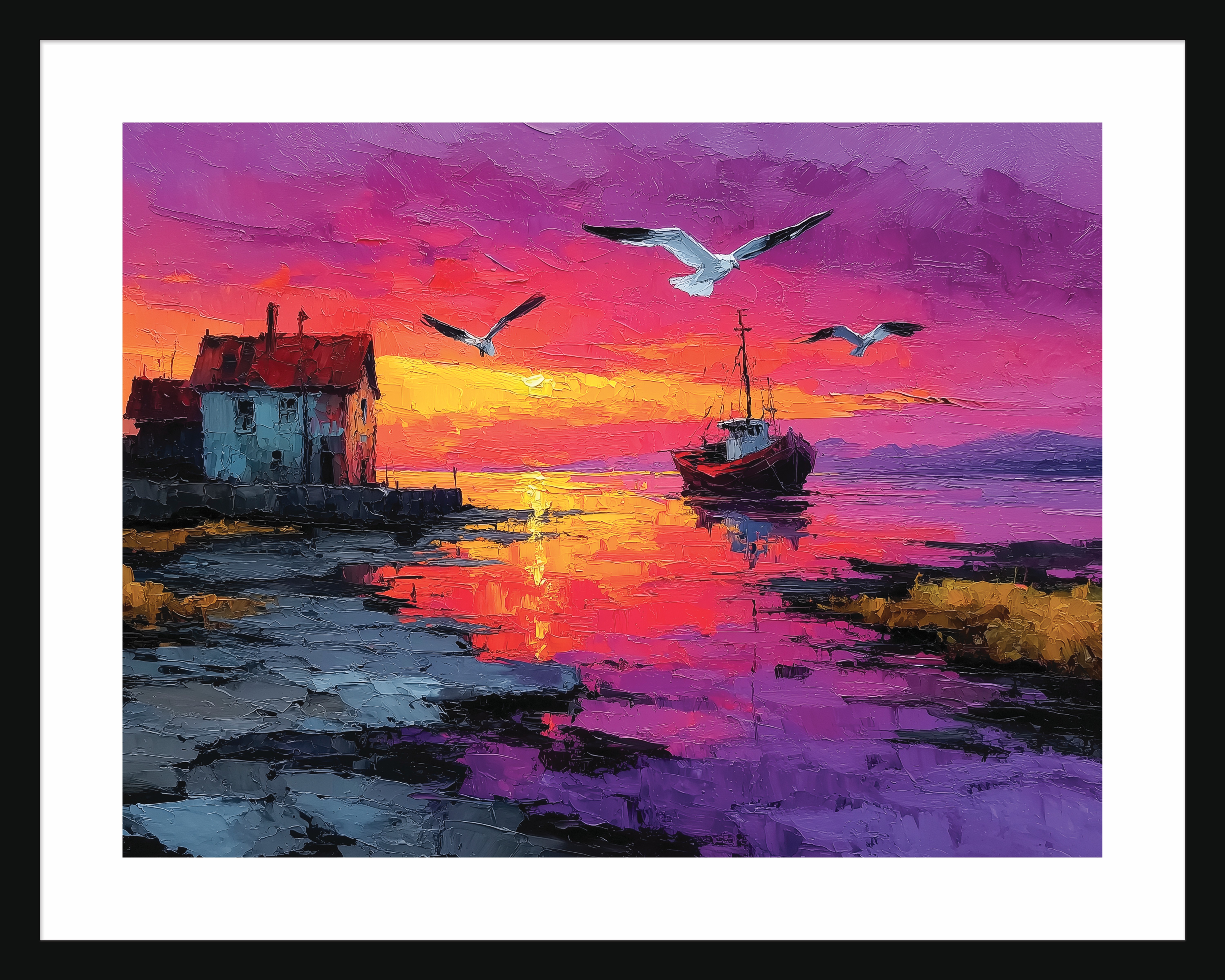 Cape Ann Fishing Boat and Seagulls Art Print