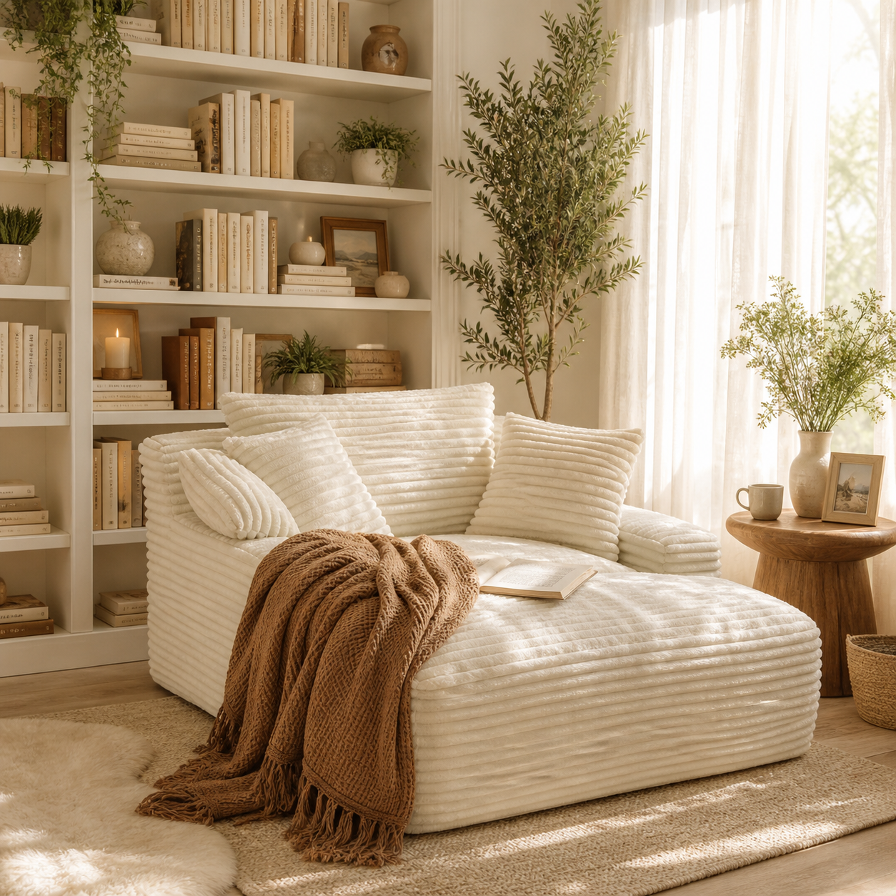 Cozy Ribbed Lounge Chair