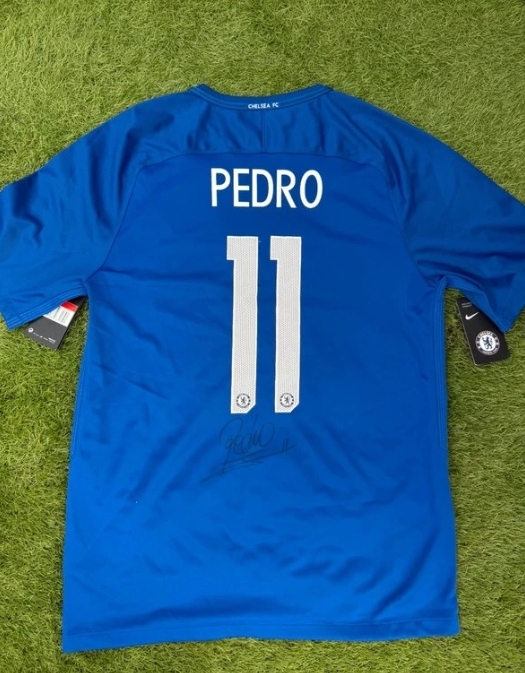 Maillot Chelsea FC dédicacé par Pedro