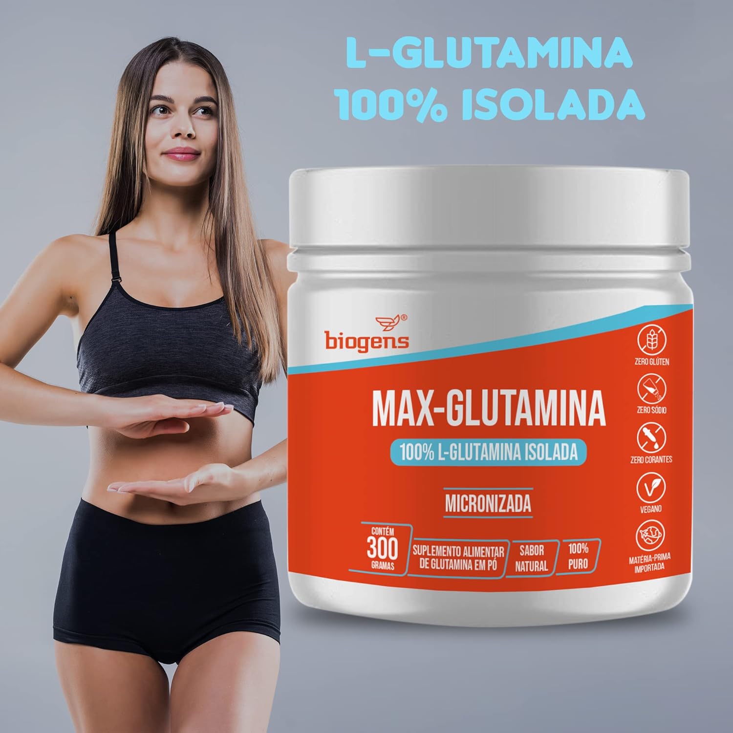 Max Glutamina, L-Glutamina 100% Isolada Micronizada