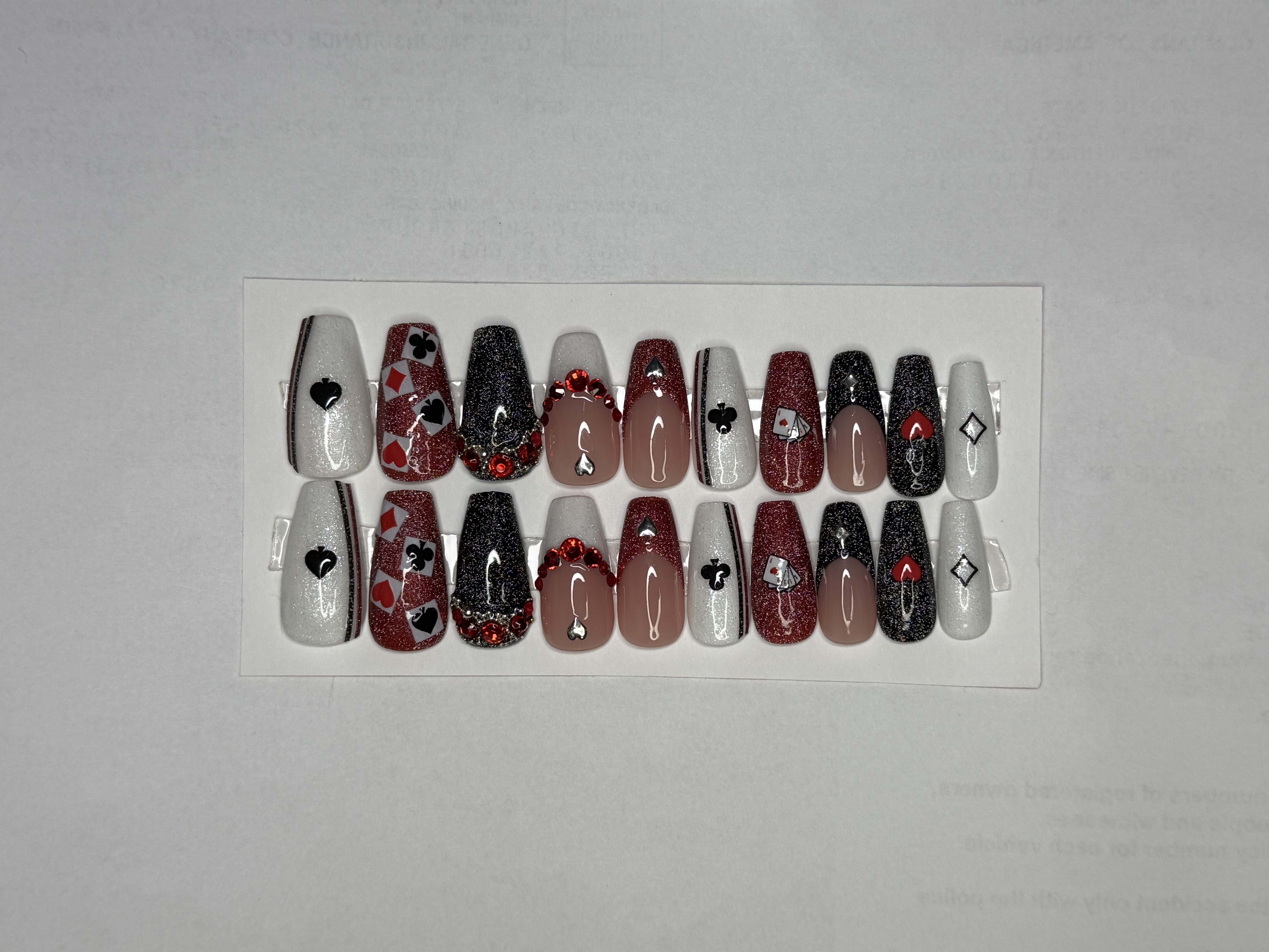 Poker-Themed Press-On Nails