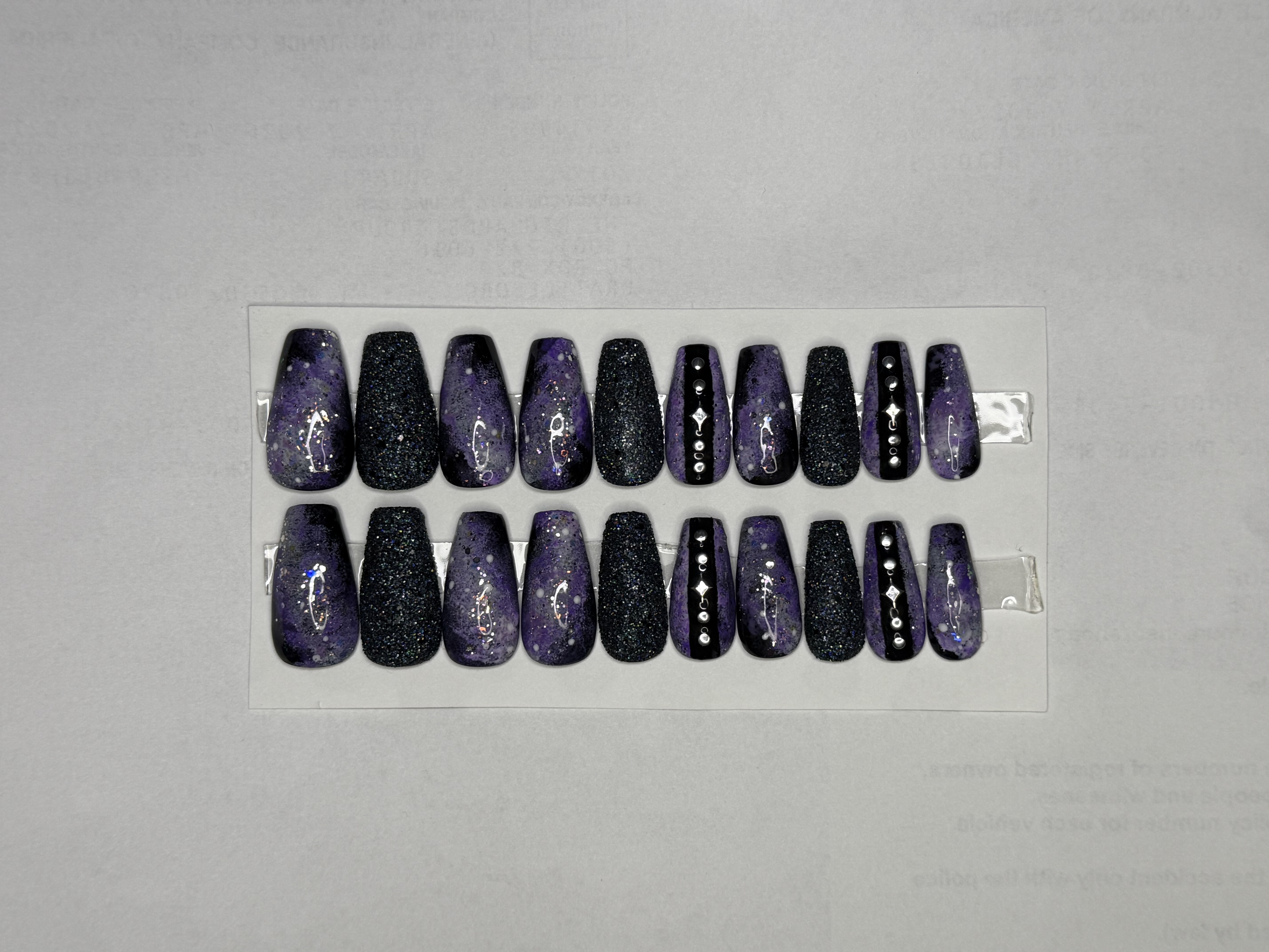 Purple Glitter Press-On Nails