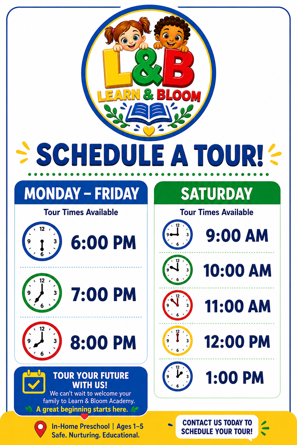Learn & Bloom Preschool Tour Booking