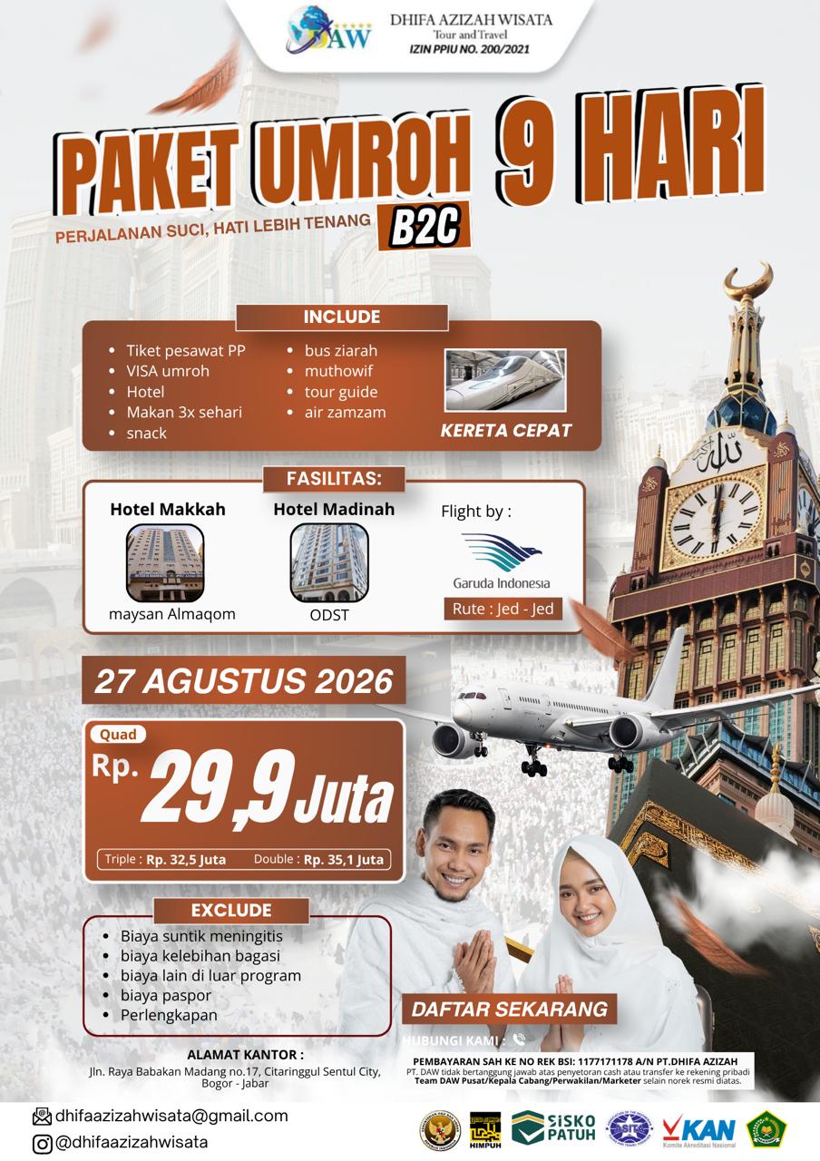 Paket Umroh 9 Hari
