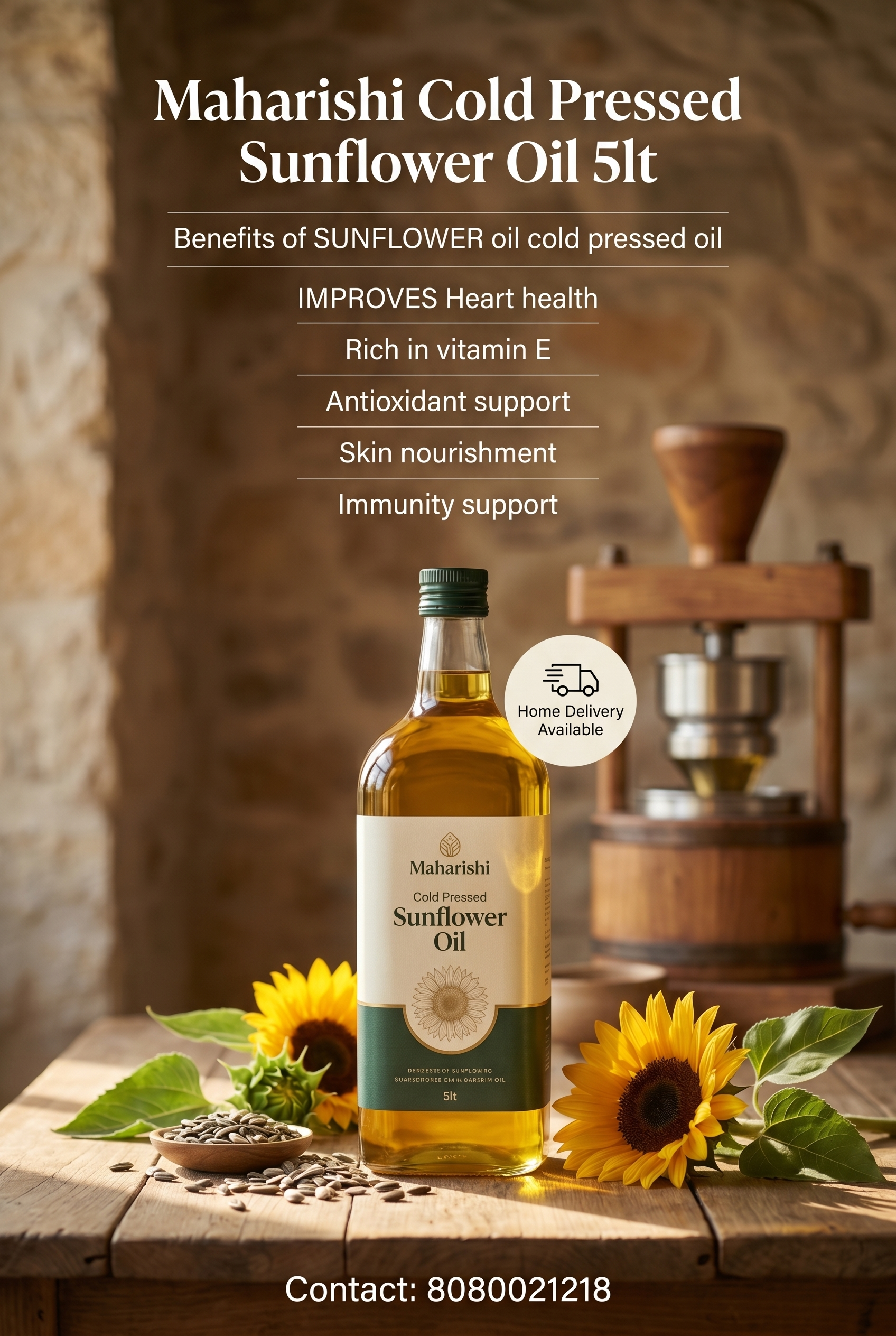 Maharishi Cold Pressed Sunflower Oil 5L