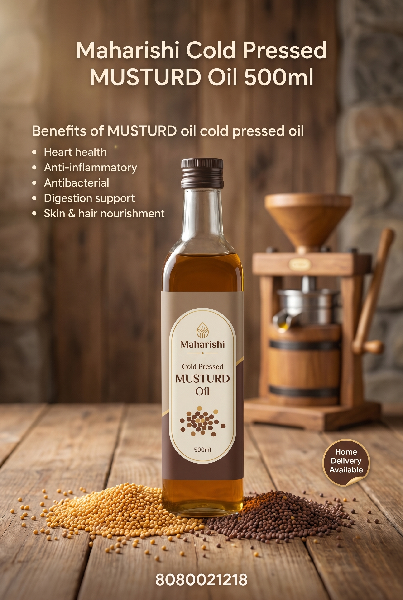 Maharishi Cold Pressed Mustard Oil 500ml
