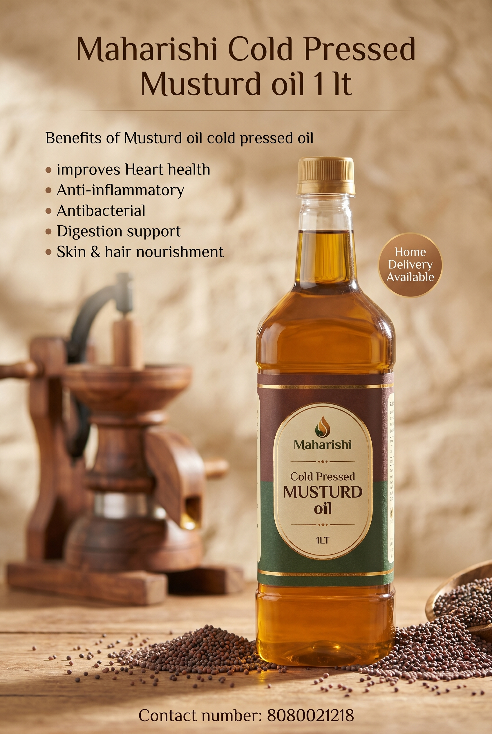 Maharishi Cold Pressed Mustard Oil 1L