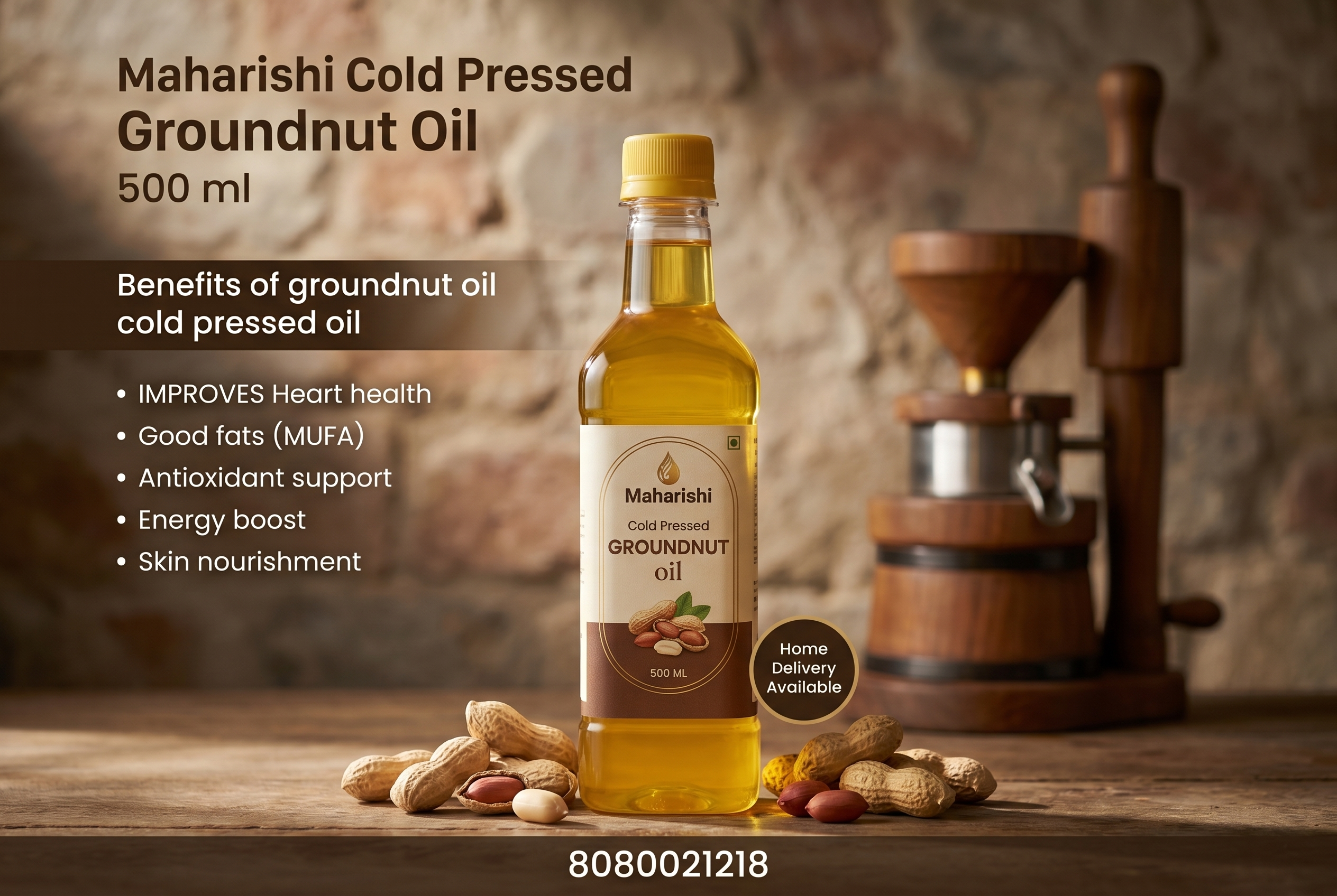 Maharishi Cold Pressed Groundnut Oil