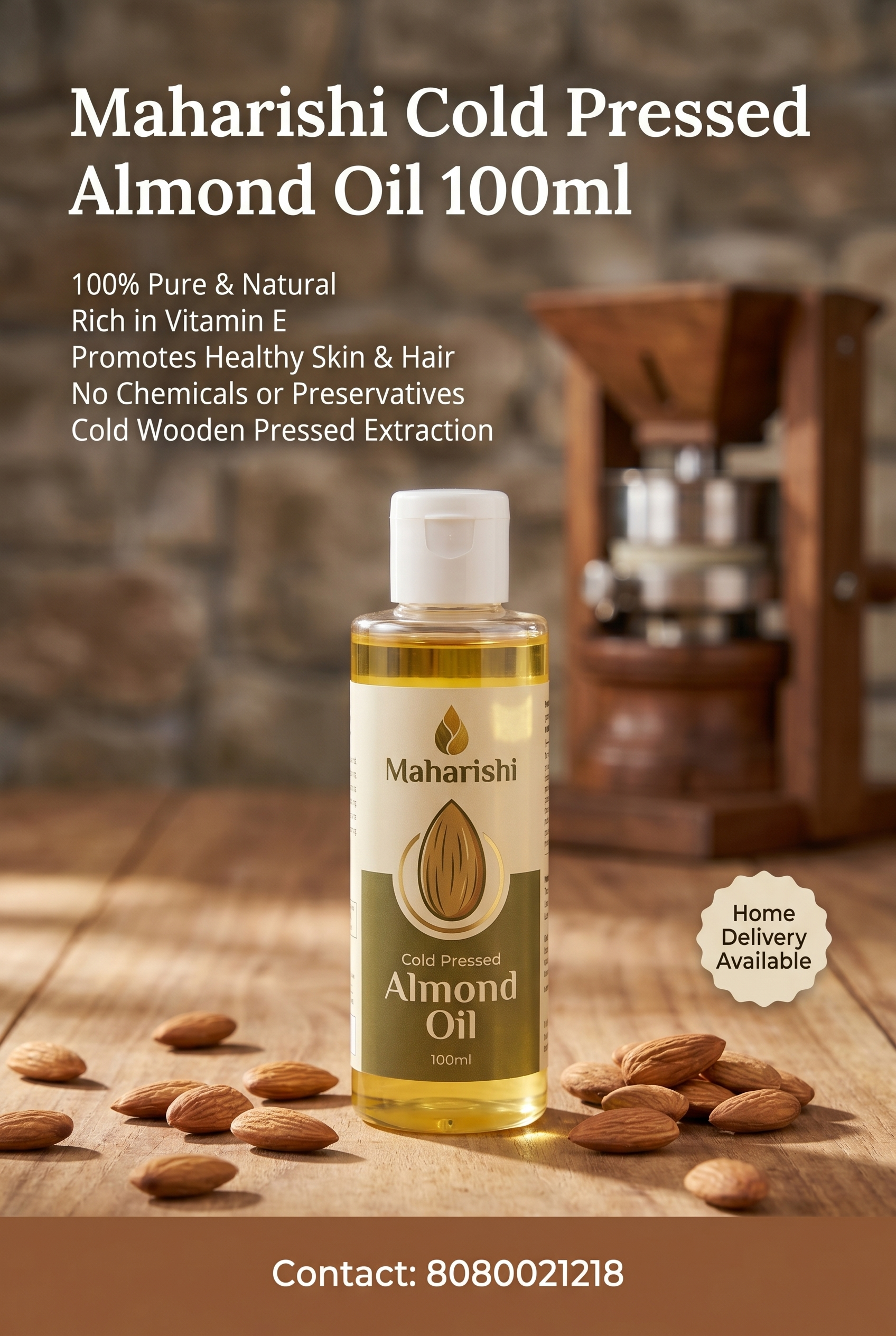 Maharishi Cold Pressed Almond Oil 100ml