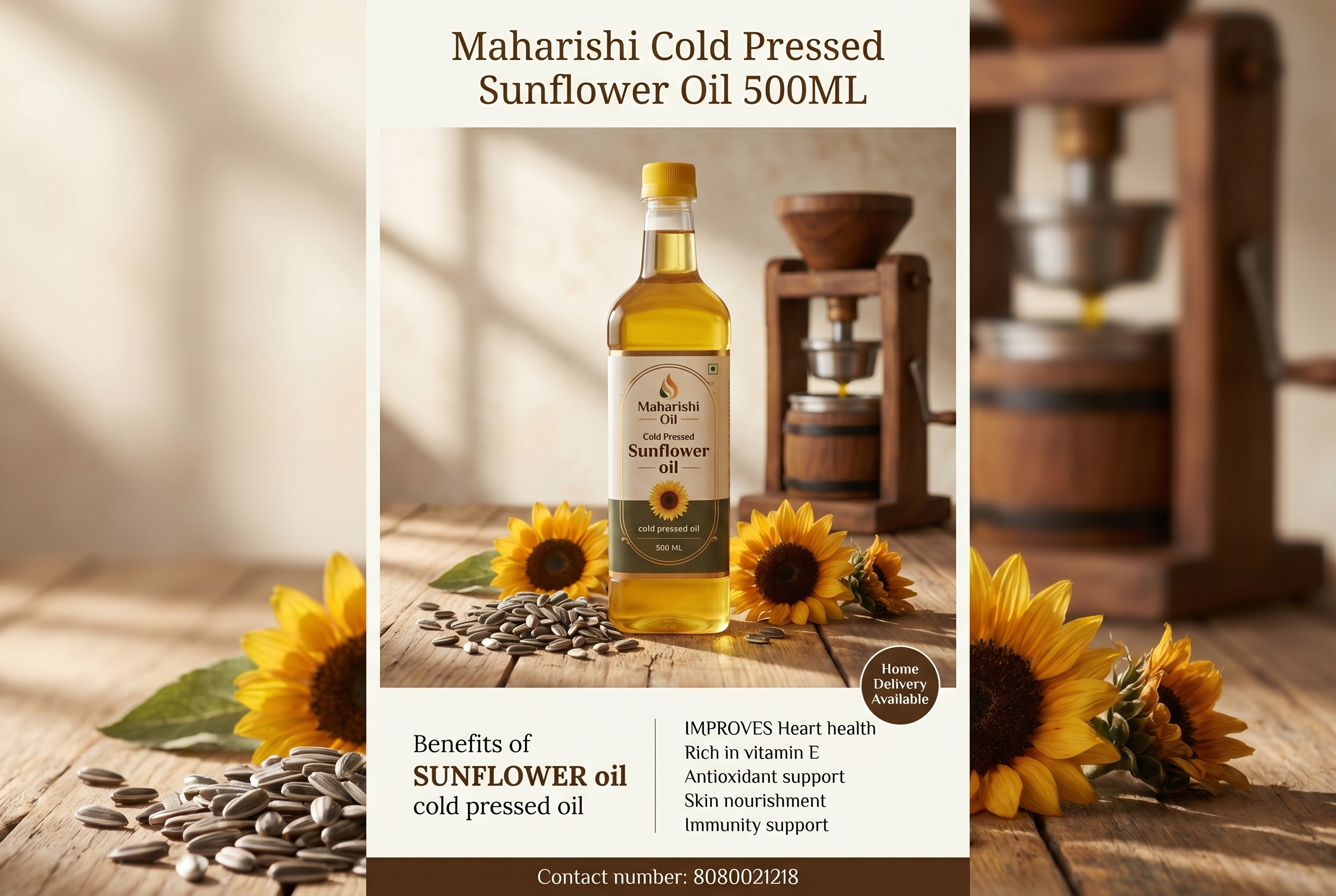 Maharishi Cold Pressed Sunflower Oil 500ML