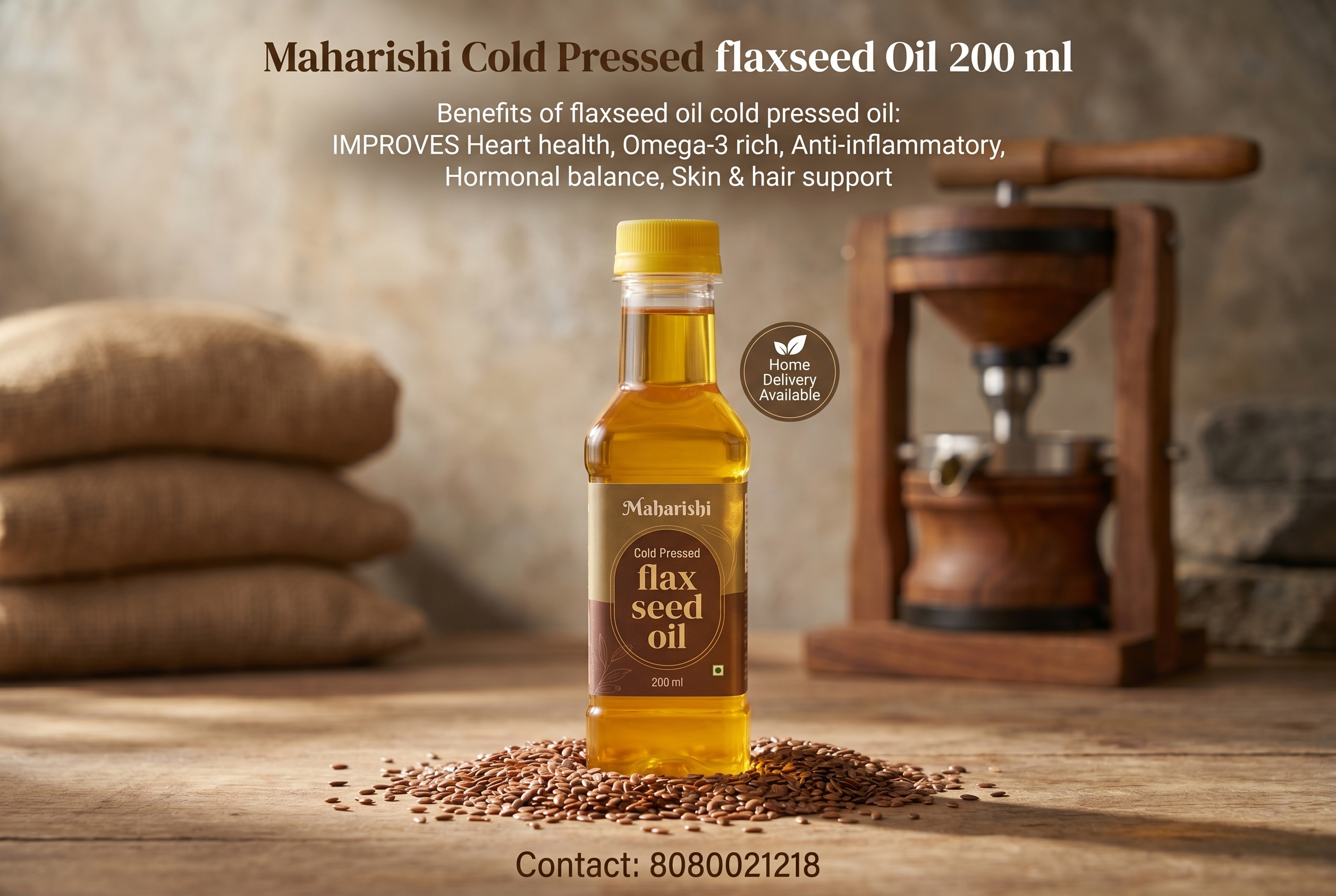 Cold Pressed Flaxseed Oil 200 ml
