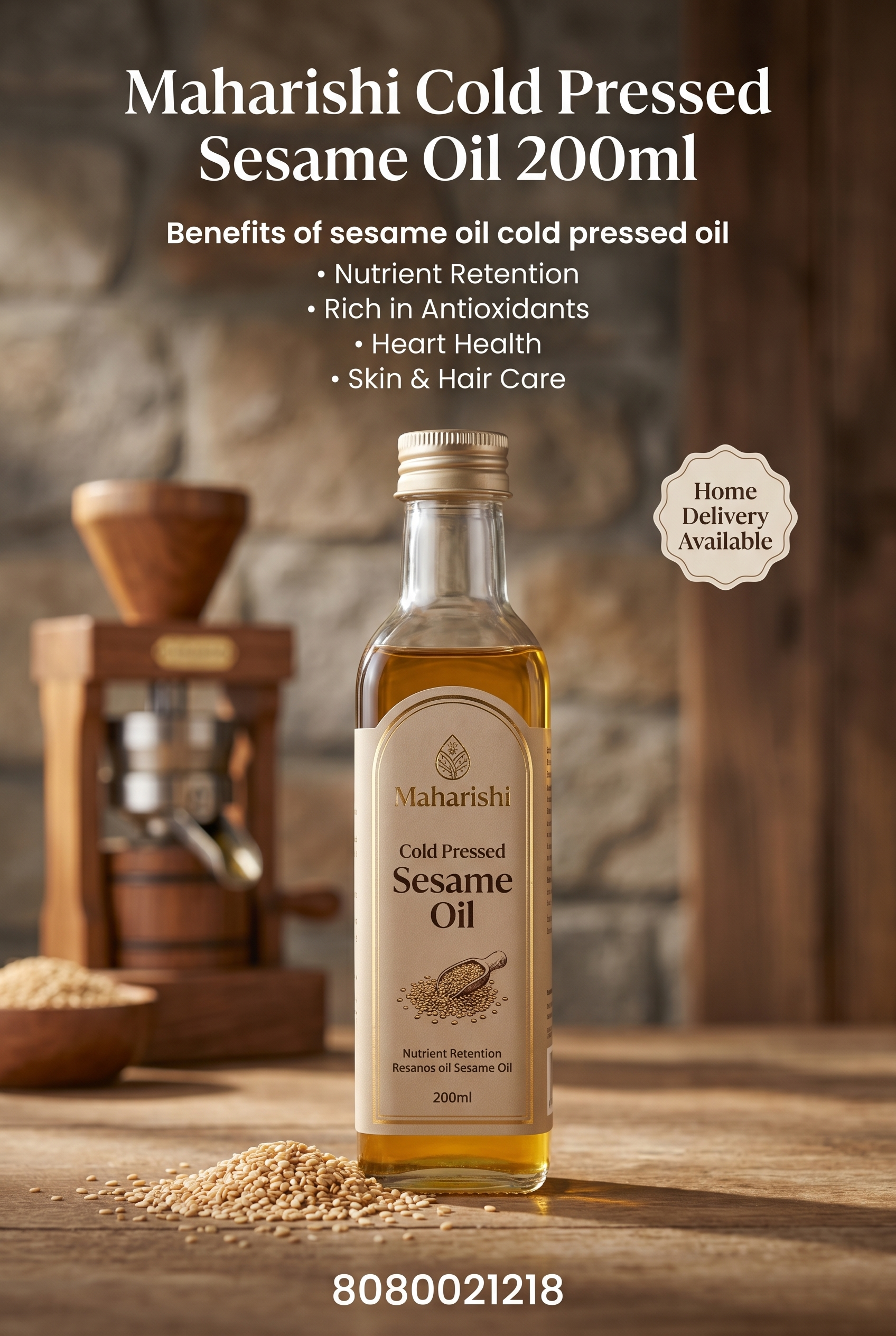 Maharishi Cold Pressed Sesame Oil 200ml