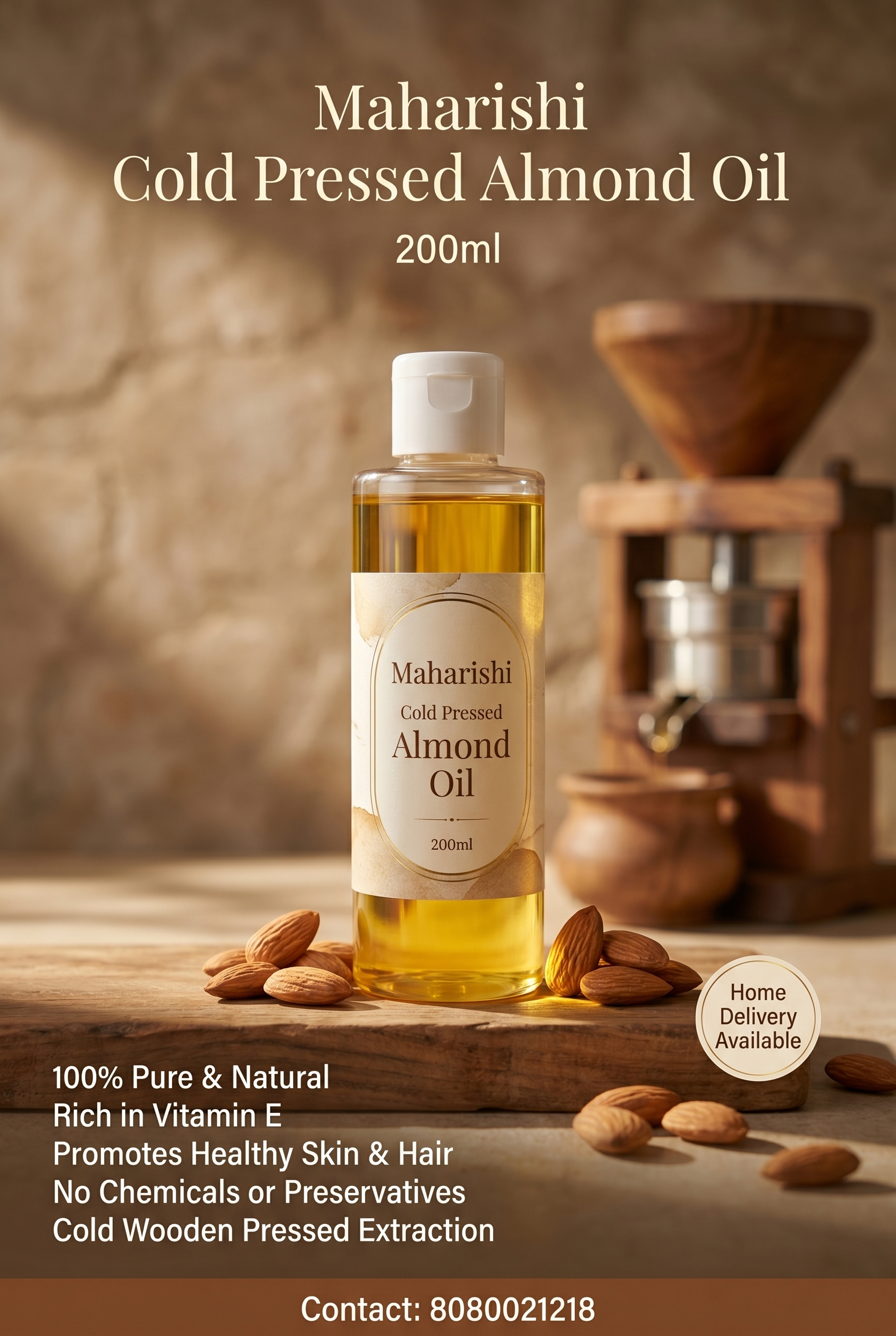 Cold Pressed Almond Oil 200ml