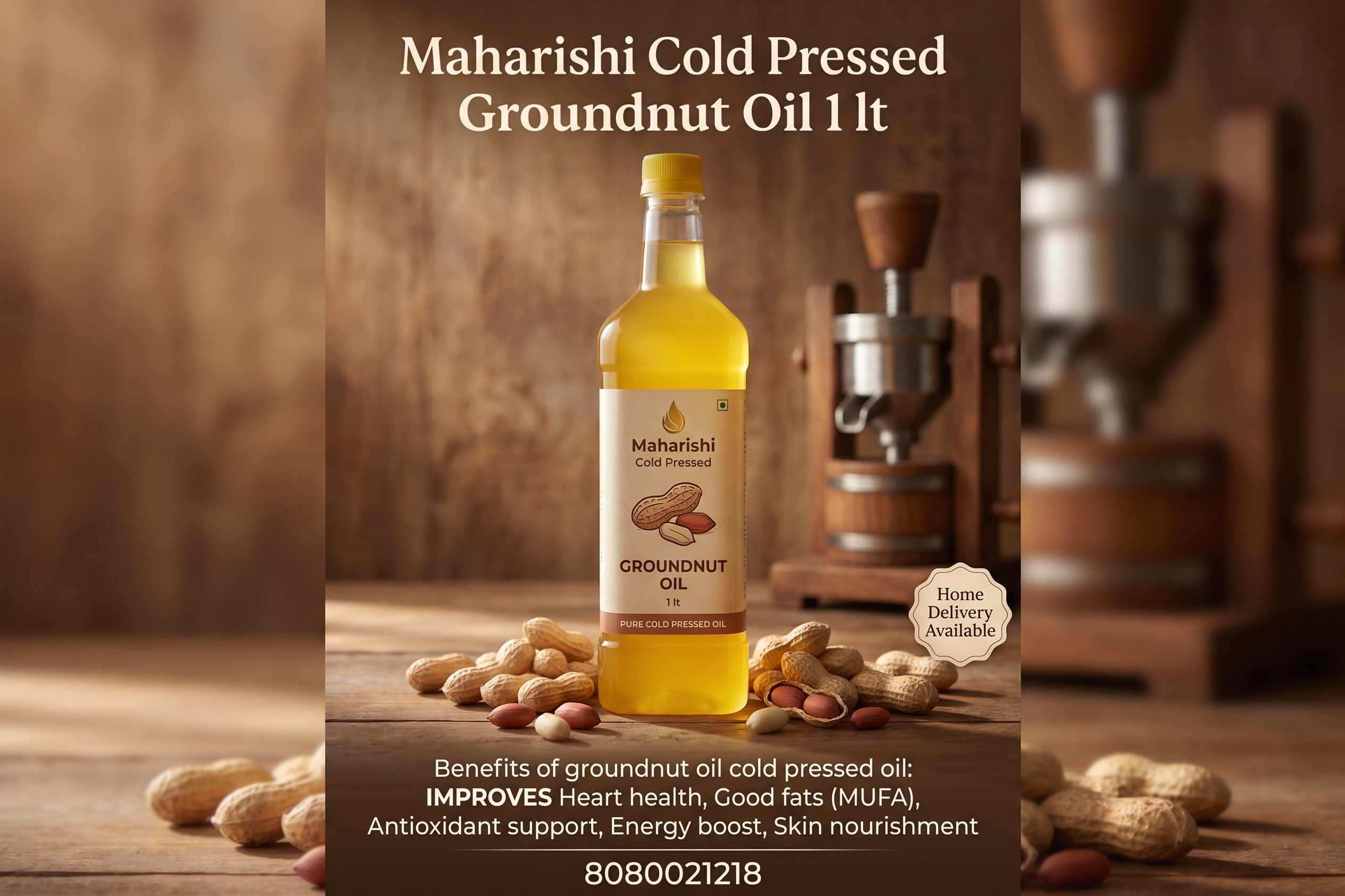 Maharishi Cold Pressed Groundnut Oil 1L