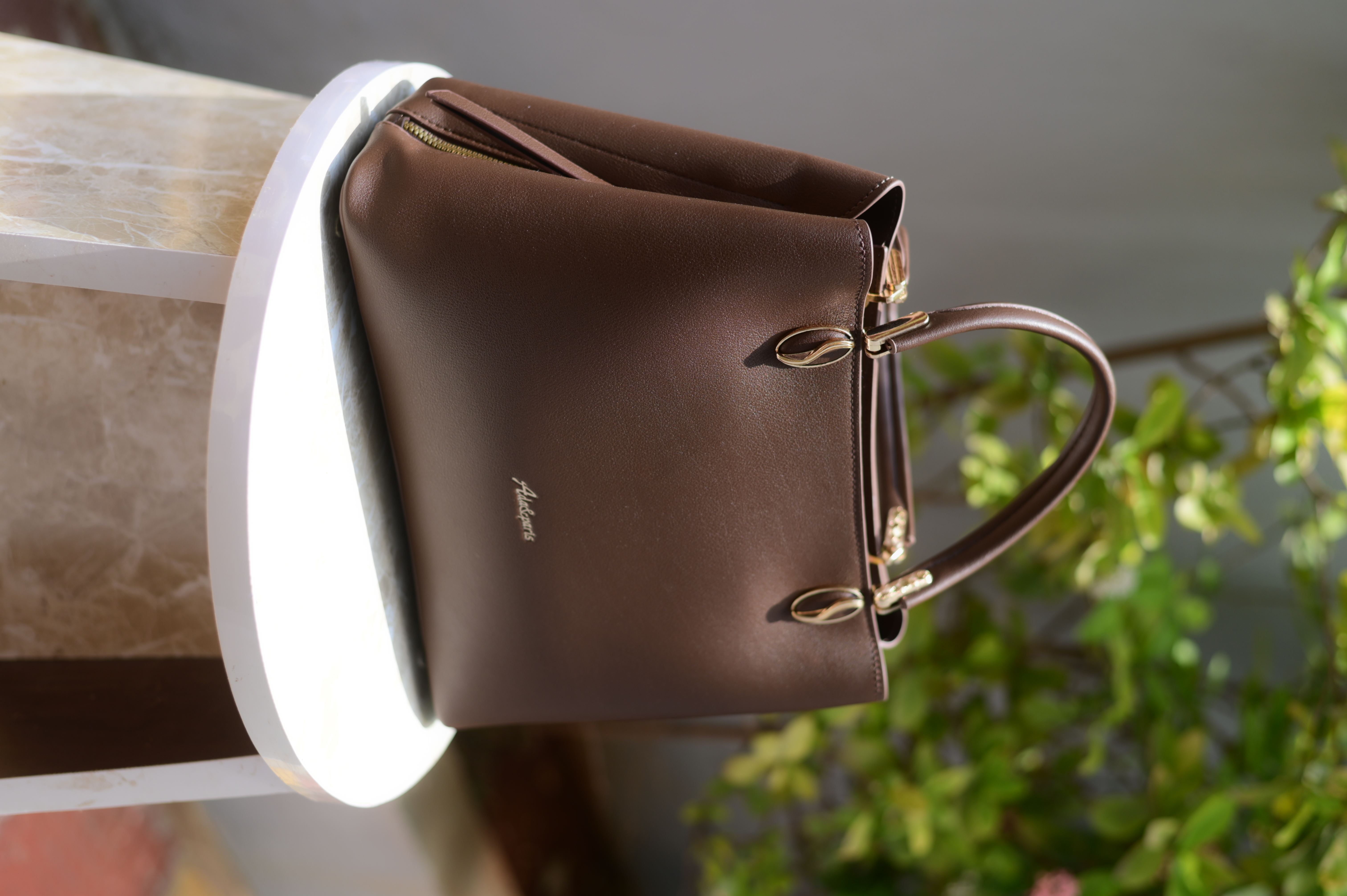 Elegant Brown Leather Handbag