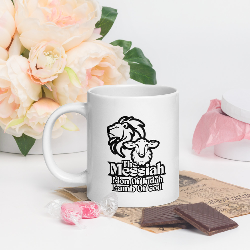 Lion of Judah, Lamb of God – Faith-Inspired Mug ☕ (White glossy mug)