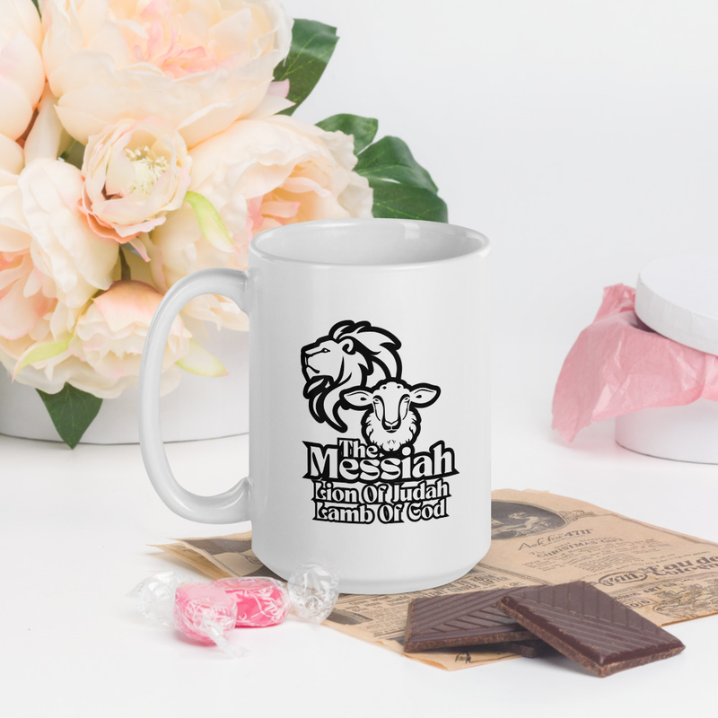 Lion of Judah, Lamb of God – Faith-Inspired Mug ☕ (White glossy mug)