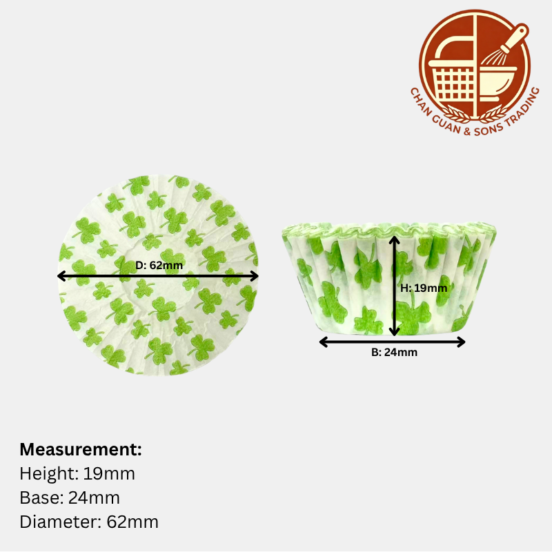 AJC Paper Baking Cups - Shamrock Design (500PCS/1000PCS)/ Cawan Kertas Membakar (Corak Shamrock)