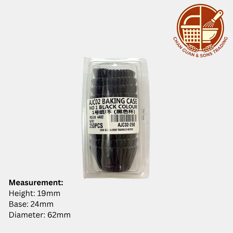 AJC Paper Baking Cups - Black Colour (250PCS/ 500PCS/ 1000PCS)/ Cawan Kertas Membakar (Warna Hitam)