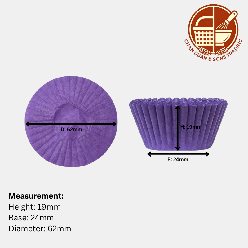 AJC Paper Baking Cups - Purple Colour (250PCS/ 500PCS/ 1000PCS)/ Cawan Kertas Membakar (Warna Ungu)