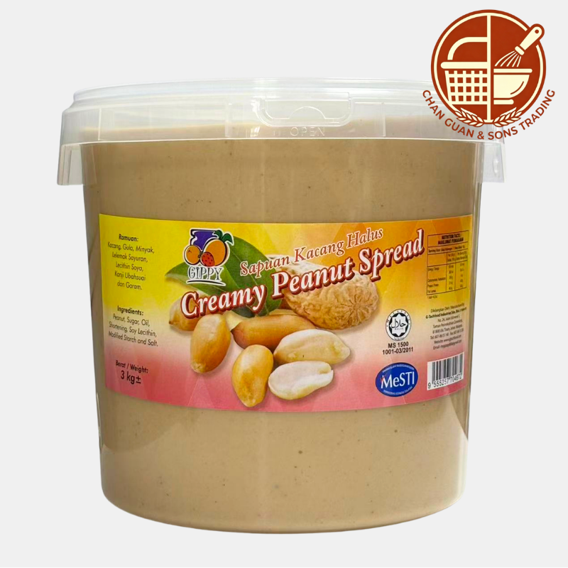 GIPPY Creamy Peanut Spread 3KG/ Sapuan Kacang Halus
