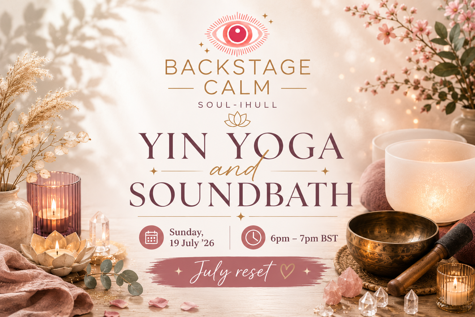 Sound bath with Yin Yoga ✨ (19/07/26, 6.00-7:00pm)