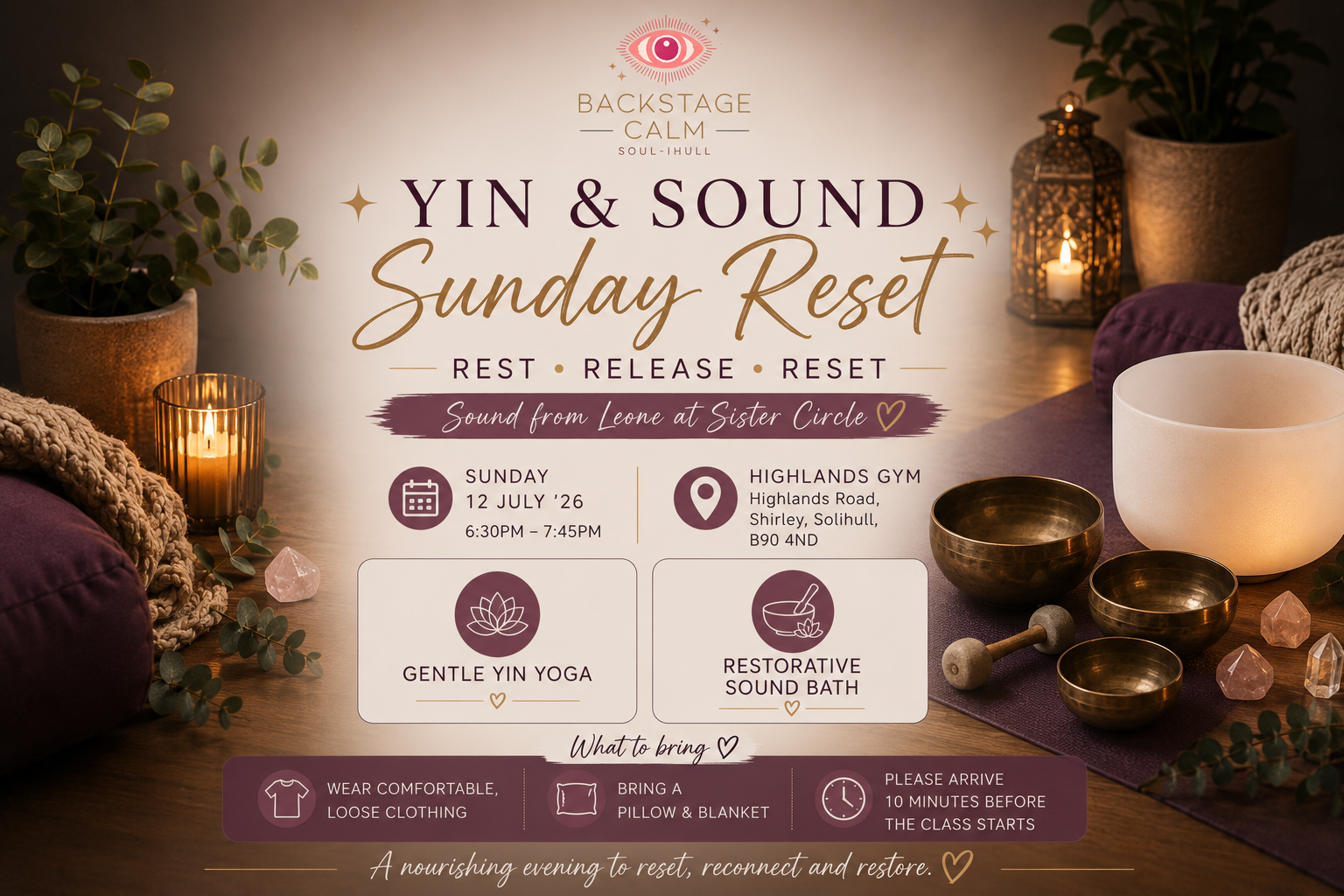 Yin & Sound Sunday Reset ✨ (12/07/26, 6:30pm-7:45pm)