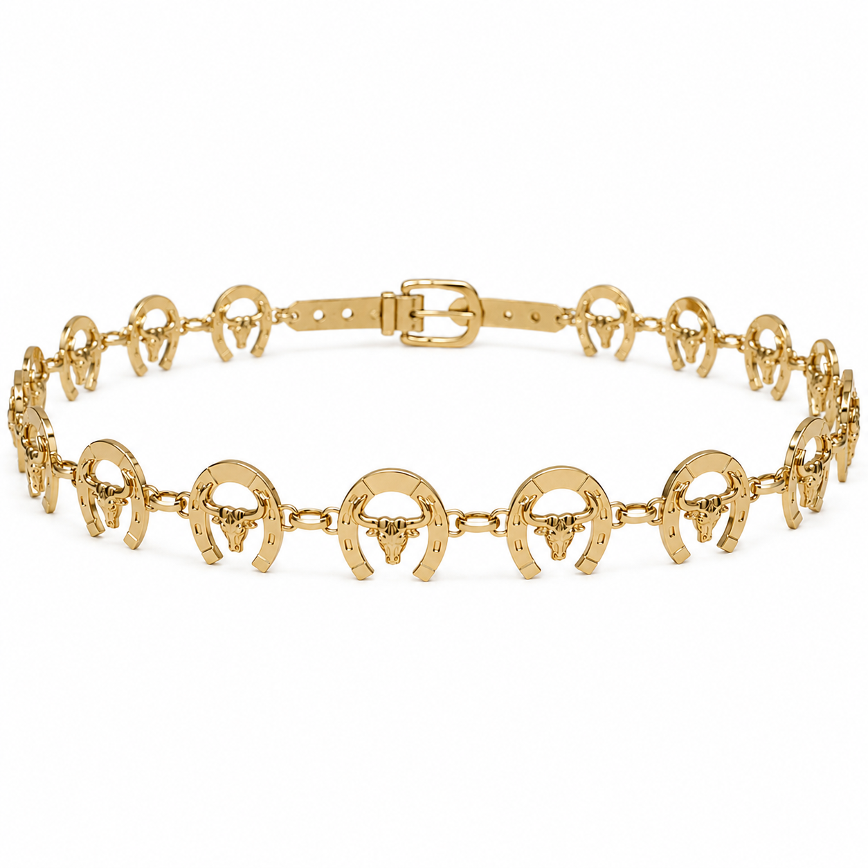 Cinto Feminino Country Ferradura Dourada