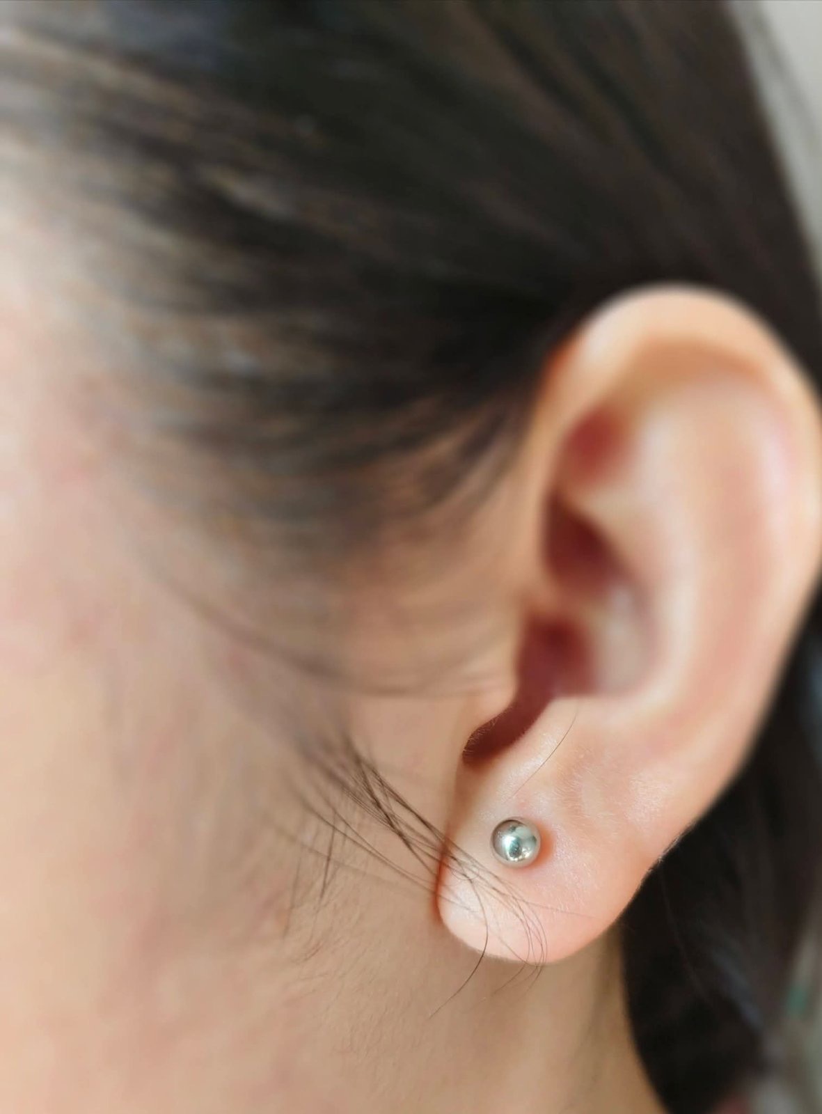 Platinum Ball Earring