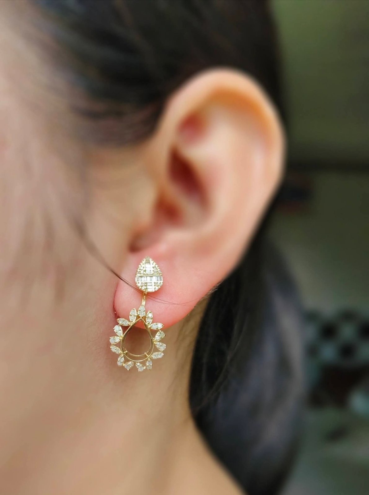 Mariah Pear Earring Diamonds