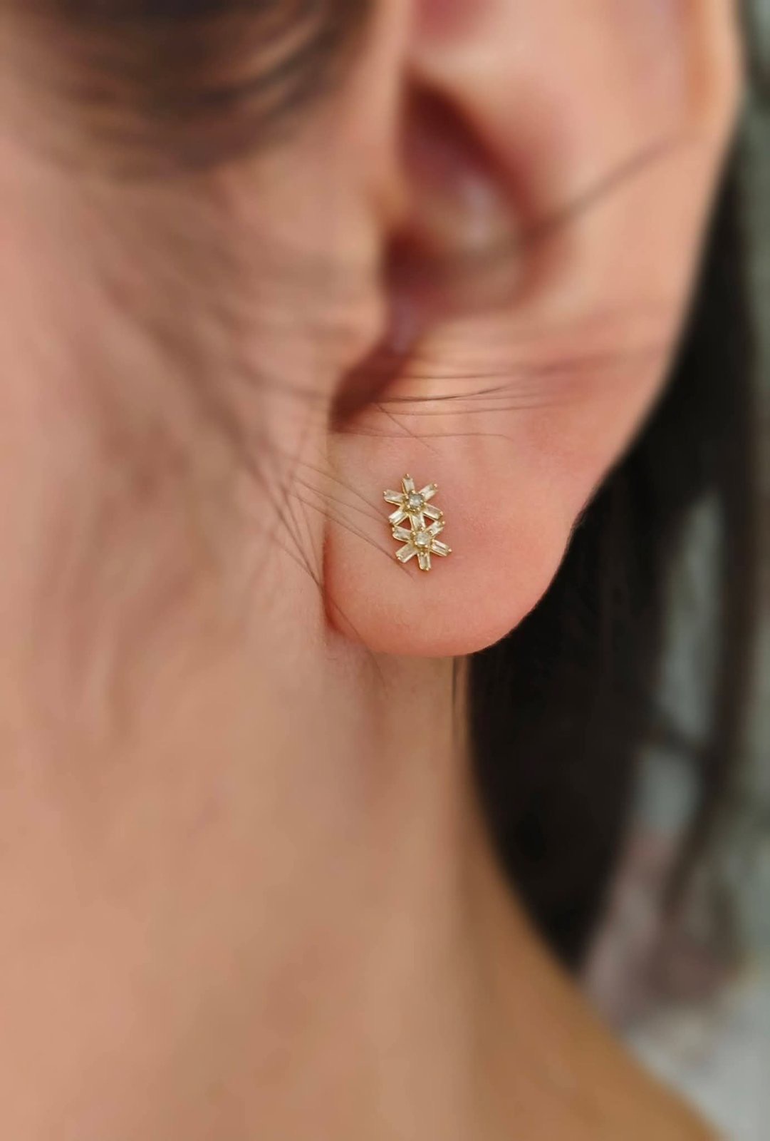 Myrtle Flower Earring Diamonds