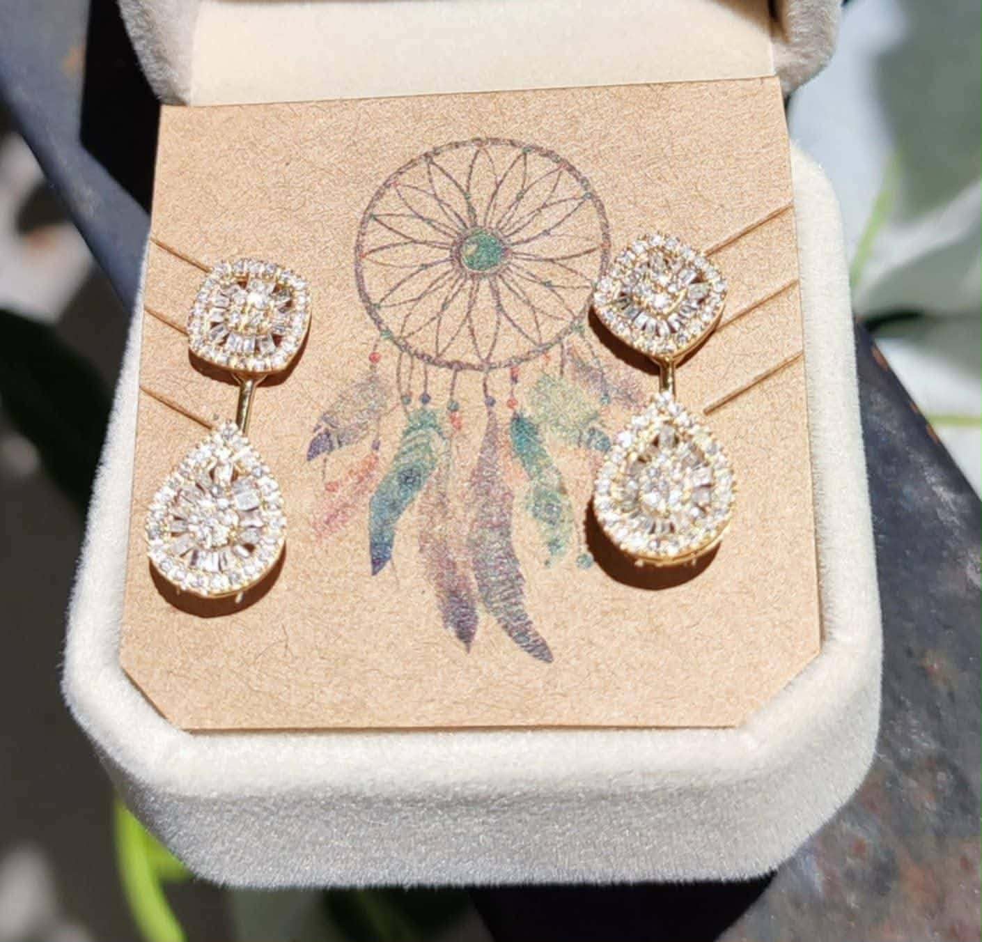 Asia Pear Earring Diamonds