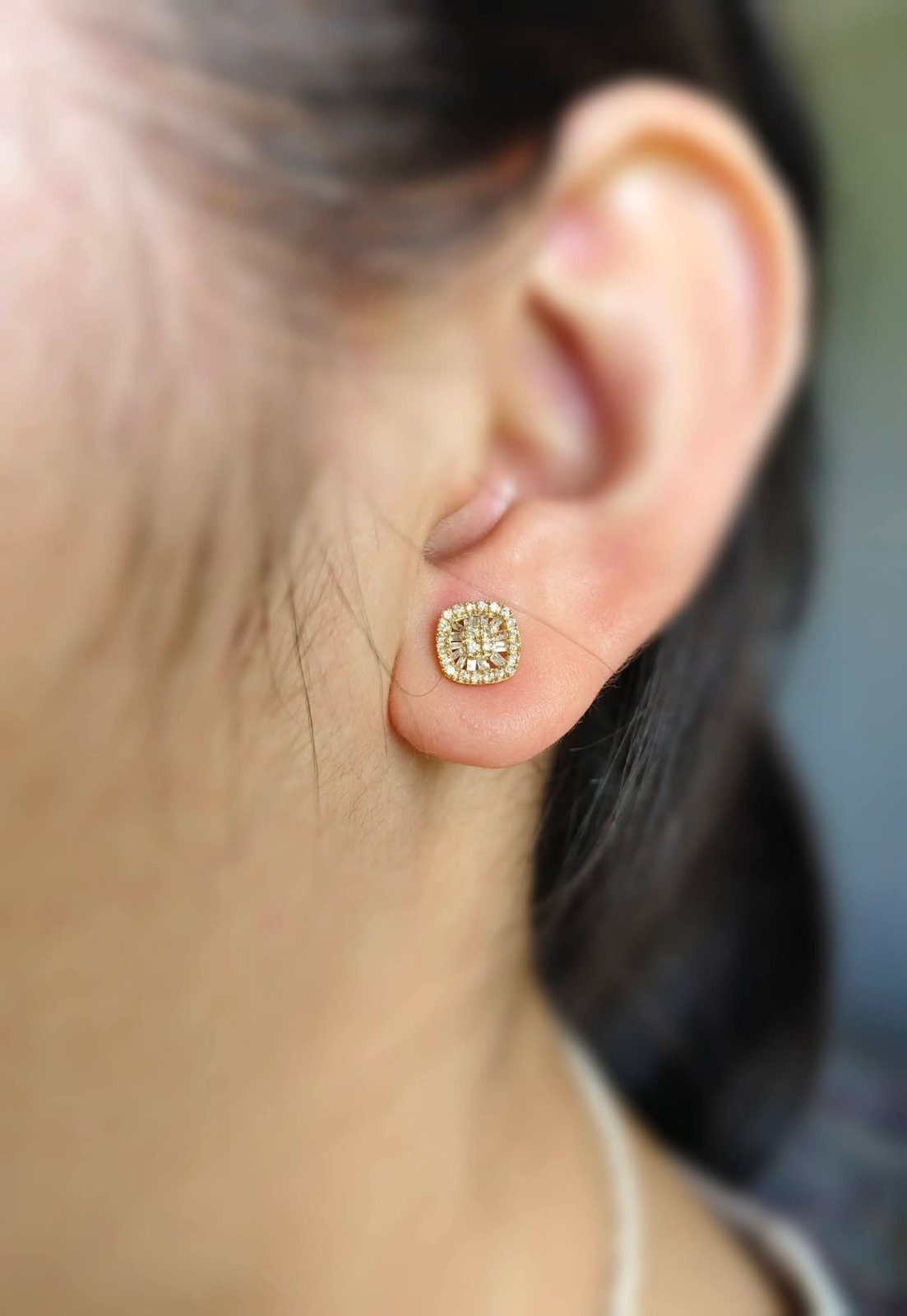 Asia Pear Earring Diamonds