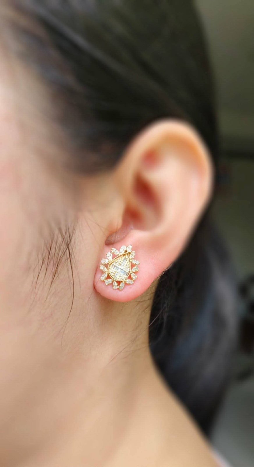 Mariah Pear Earring Diamonds