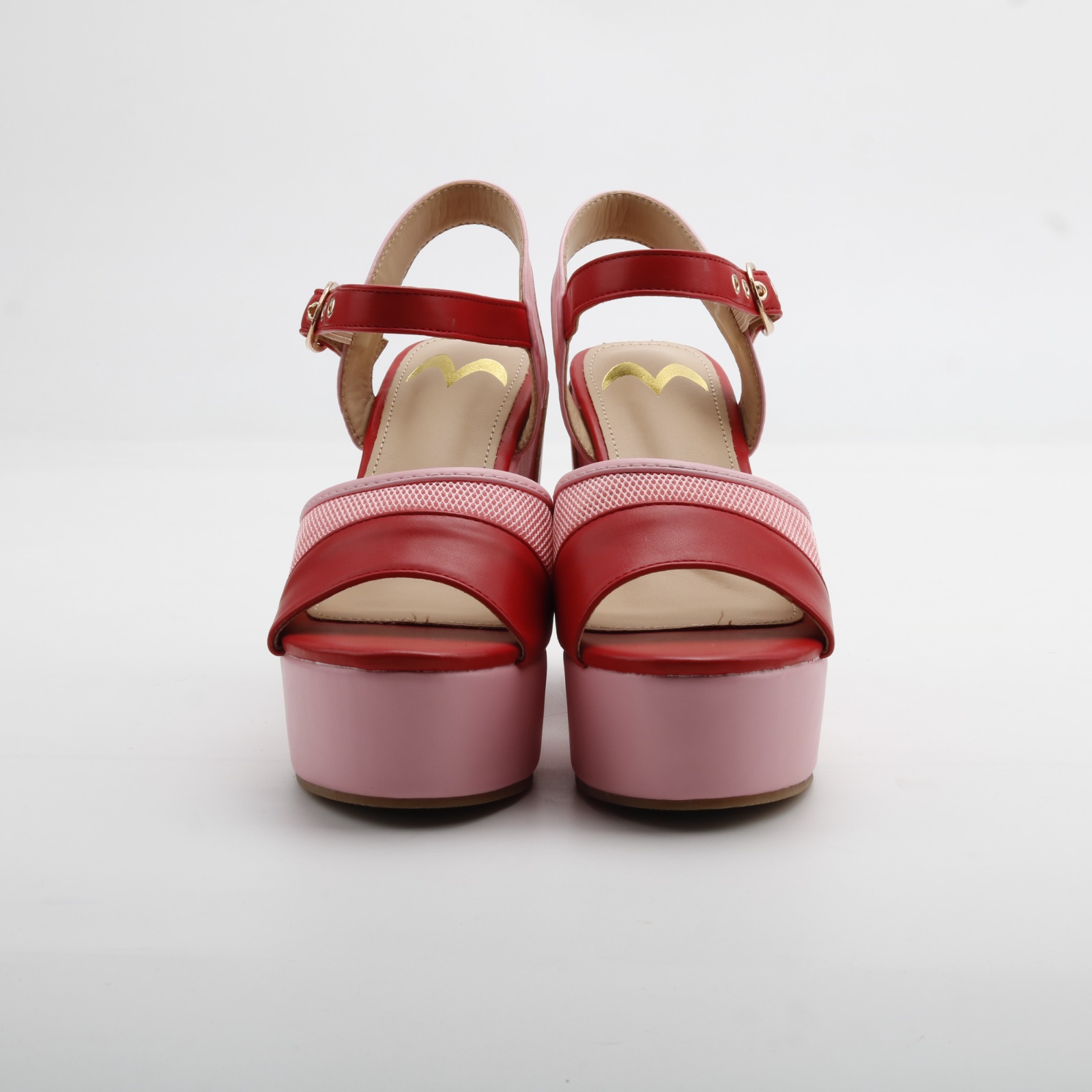 wholesale spring 2027 Lucky pink red  Platform Wedge Sandals in stock 12 pairs in a box