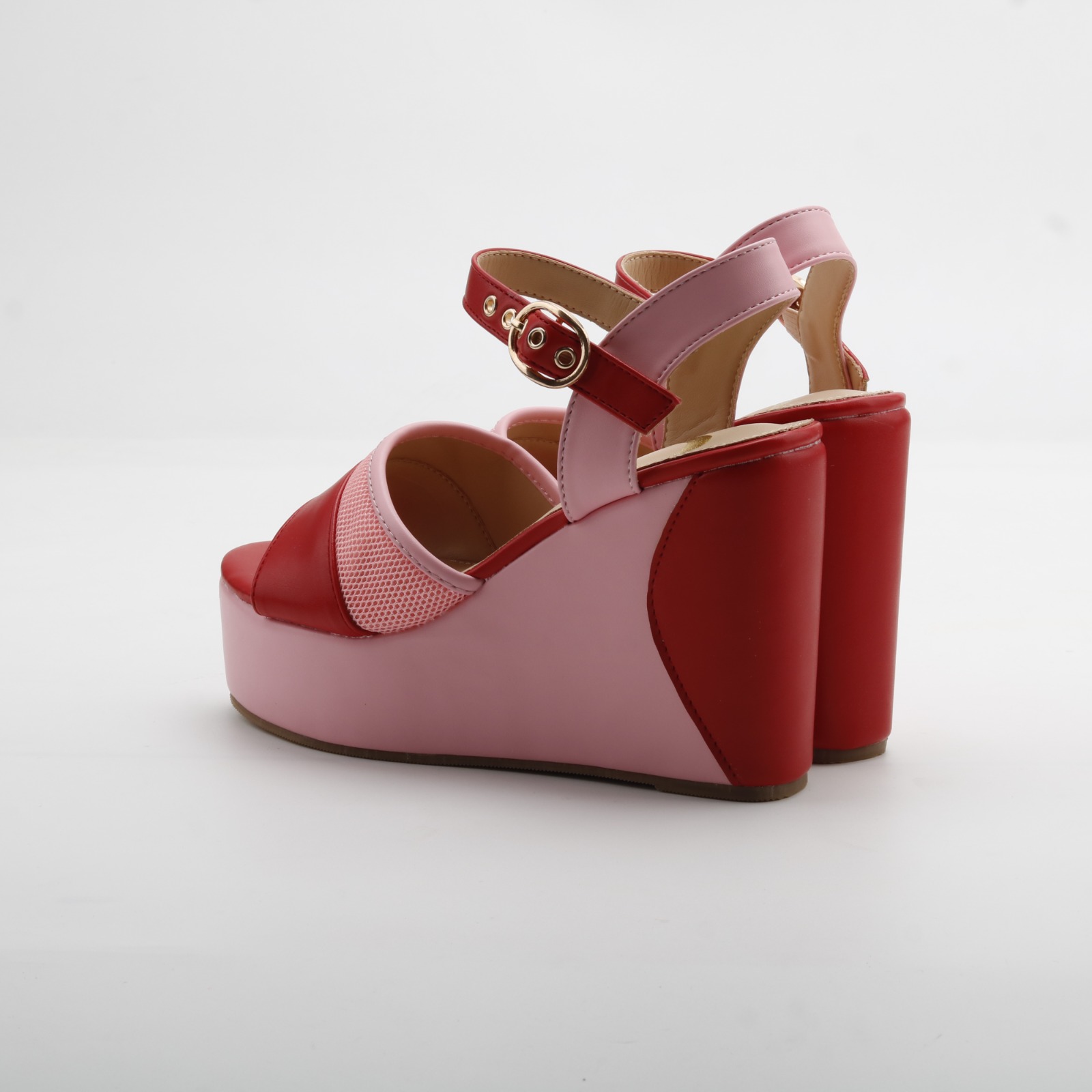 wholesale spring 2027 Lucky pink red  Platform Wedge Sandals in stock 12 pairs in a box