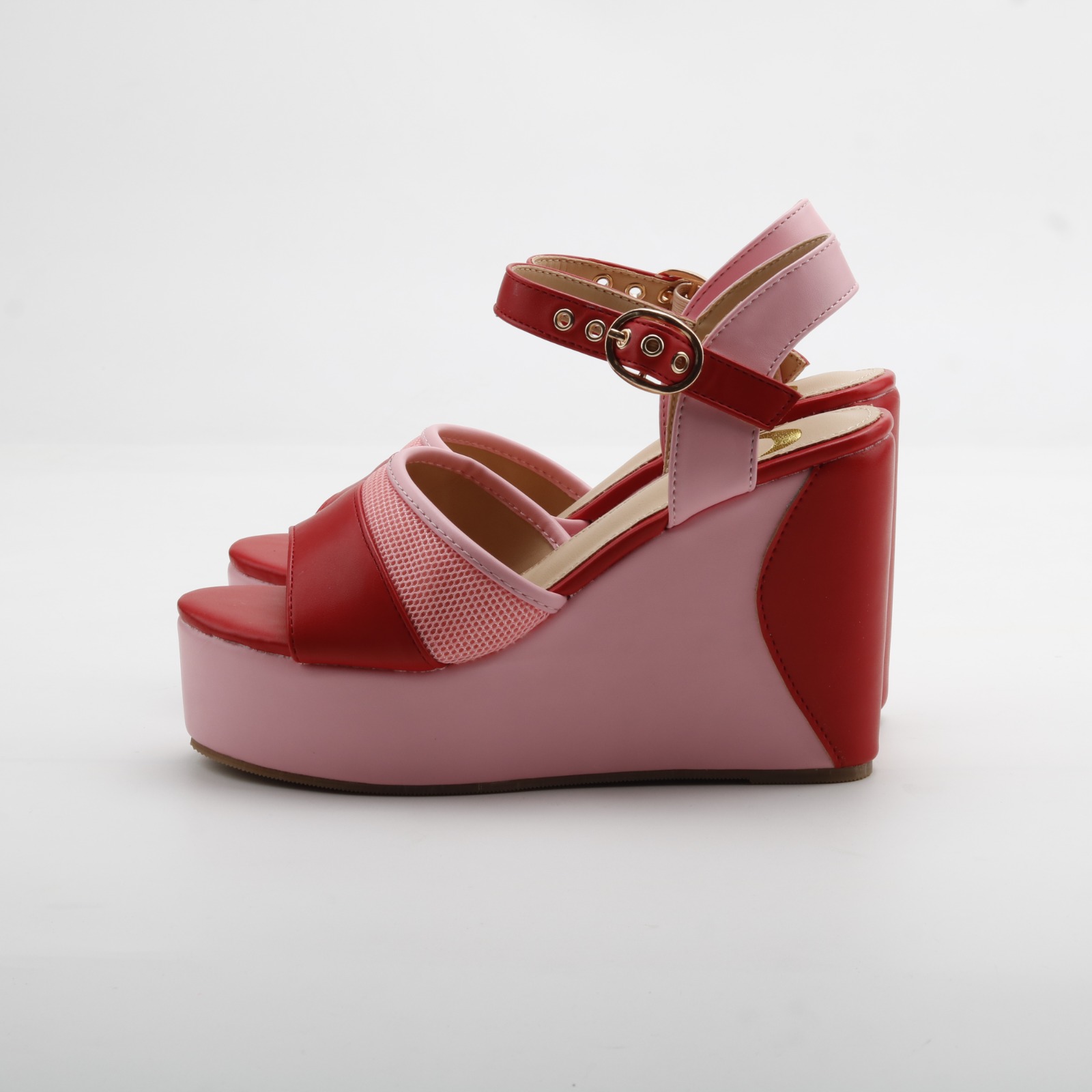 wholesale spring 2027 Lucky pink red  Platform Wedge Sandals in stock 12 pairs in a box